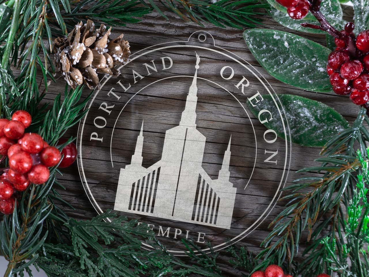 Portland Oregon Temple Christmas Ornament - Latter-Day Saint LDS Missionary Gift - Book of Mormon