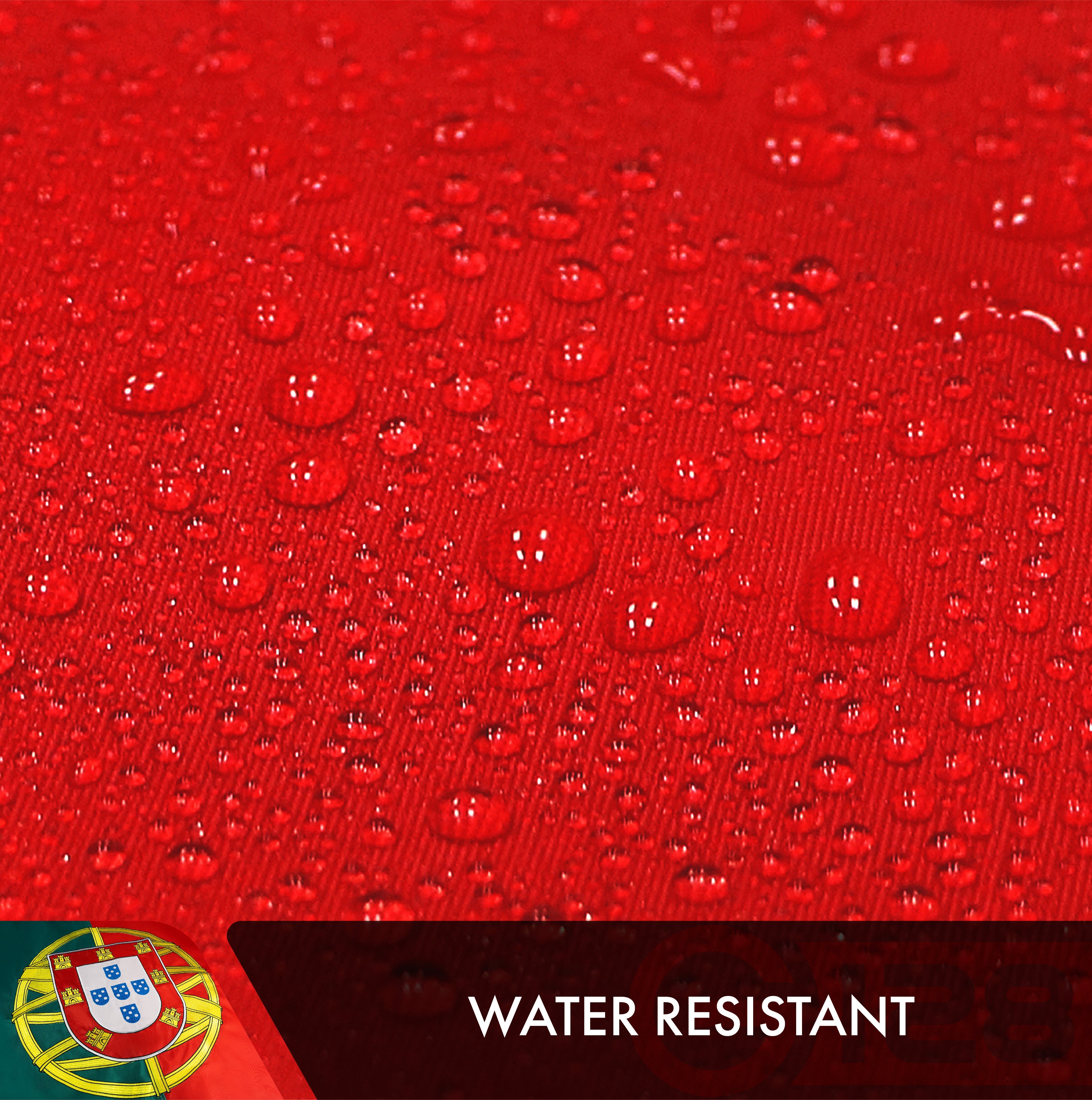 G128 Portugal (Portuguese) Flag | 3x5 feet | Double Sided Embroidered 210D Indoor/Outdoor, Brass Grommets, Heavy Duty Polyester