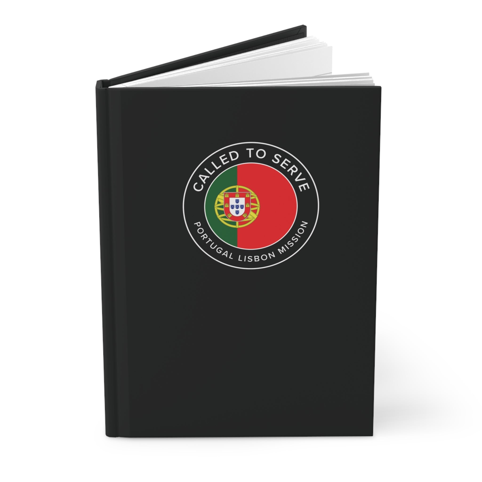 Portugal Lisbon Mission Circle Flag Called to Serve Black Hardcover Journal Matte - Latter-Day Saint LDS Missionary Gift - Book of Mormon