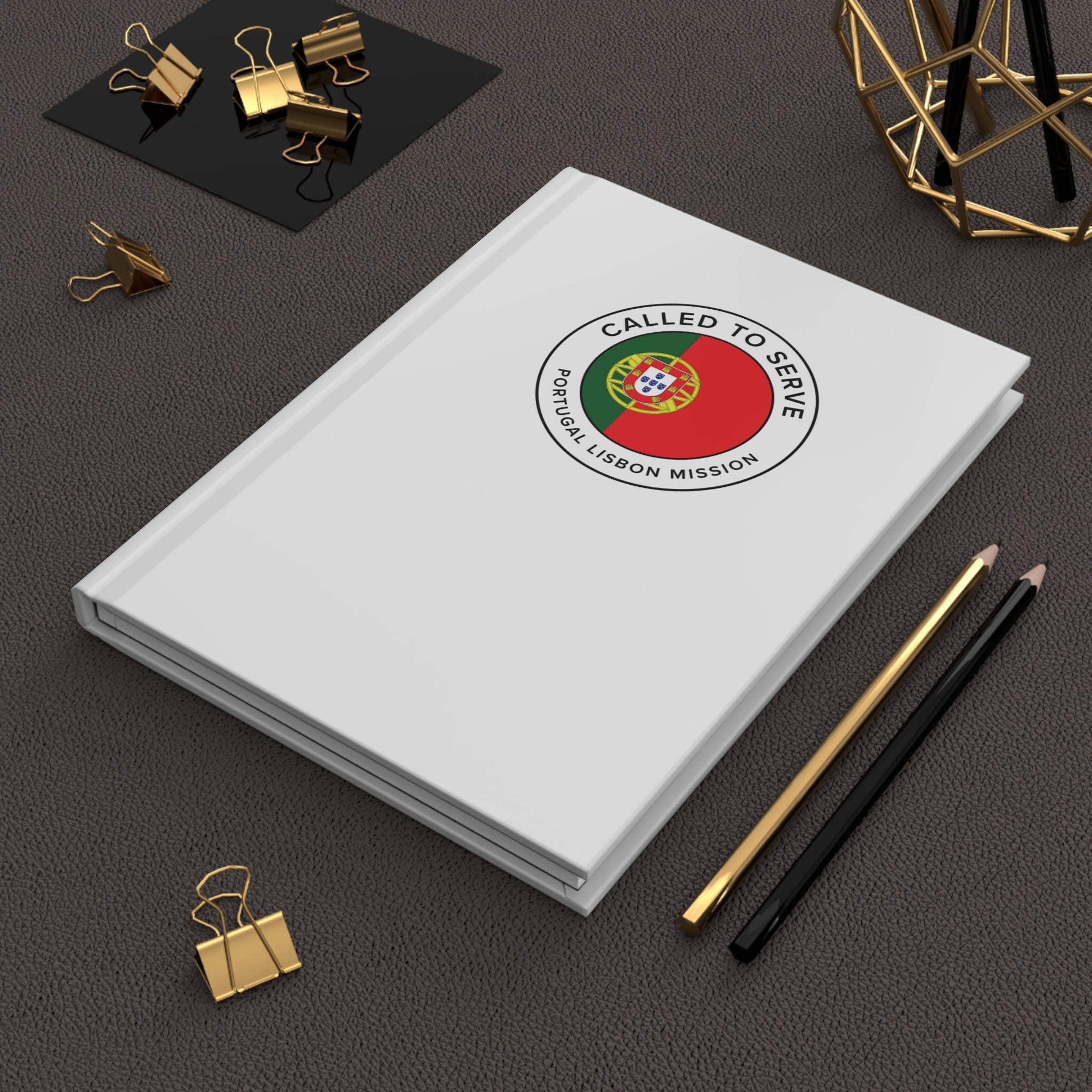 Portugal Lisbon Mission Circle Flag Called to Serve White Hardcover Journal Matte - Latter-Day Saint LDS Missionary Gift - Book of Mormon