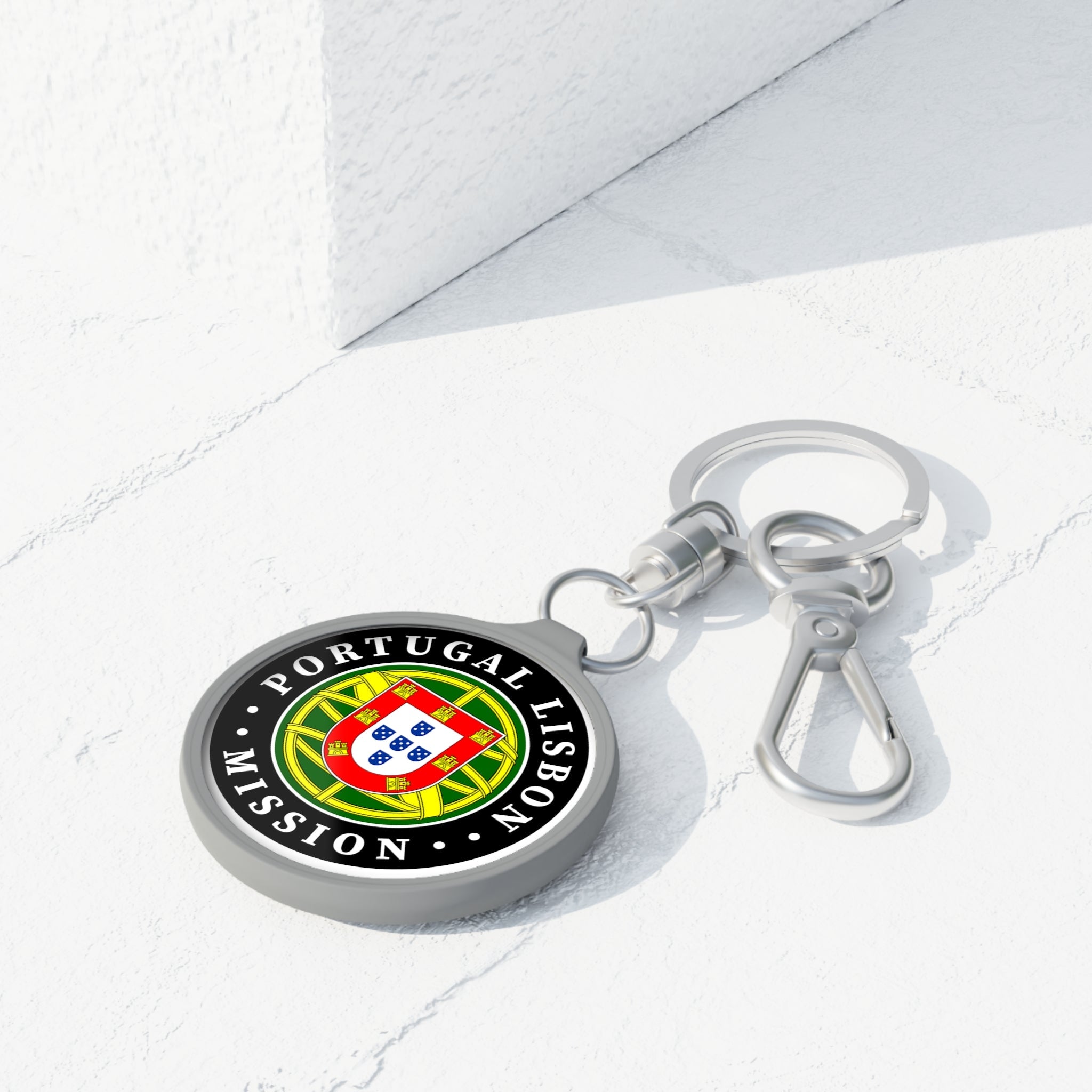 Portugal Lisbon Mission Circle Flag Key Tag - Latter-Day Saint LDS Missionary Gift - Book of Mormon