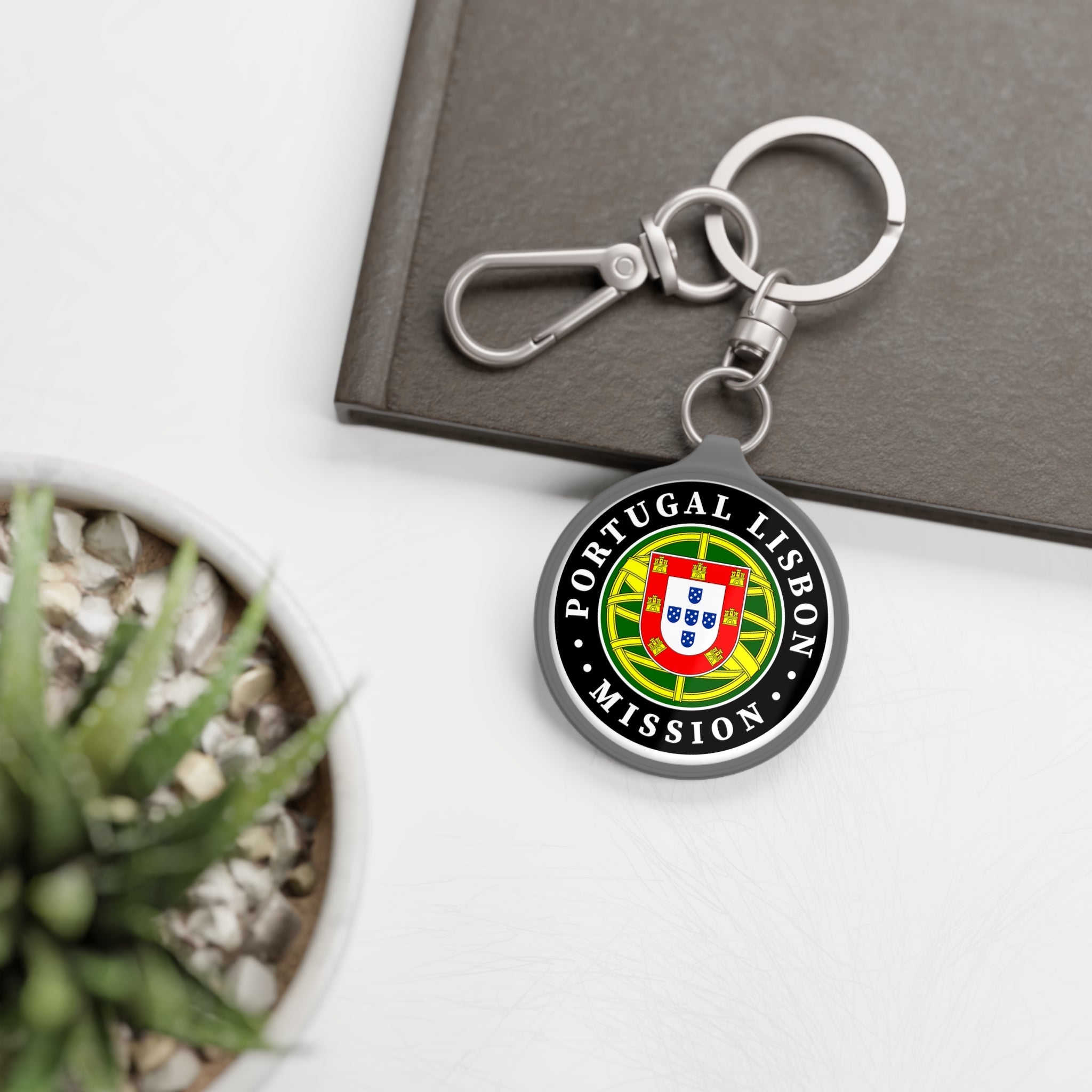 Portugal Lisbon Mission Circle Flag Key Tag - Latter-Day Saint LDS Missionary Gift - Book of Mormon