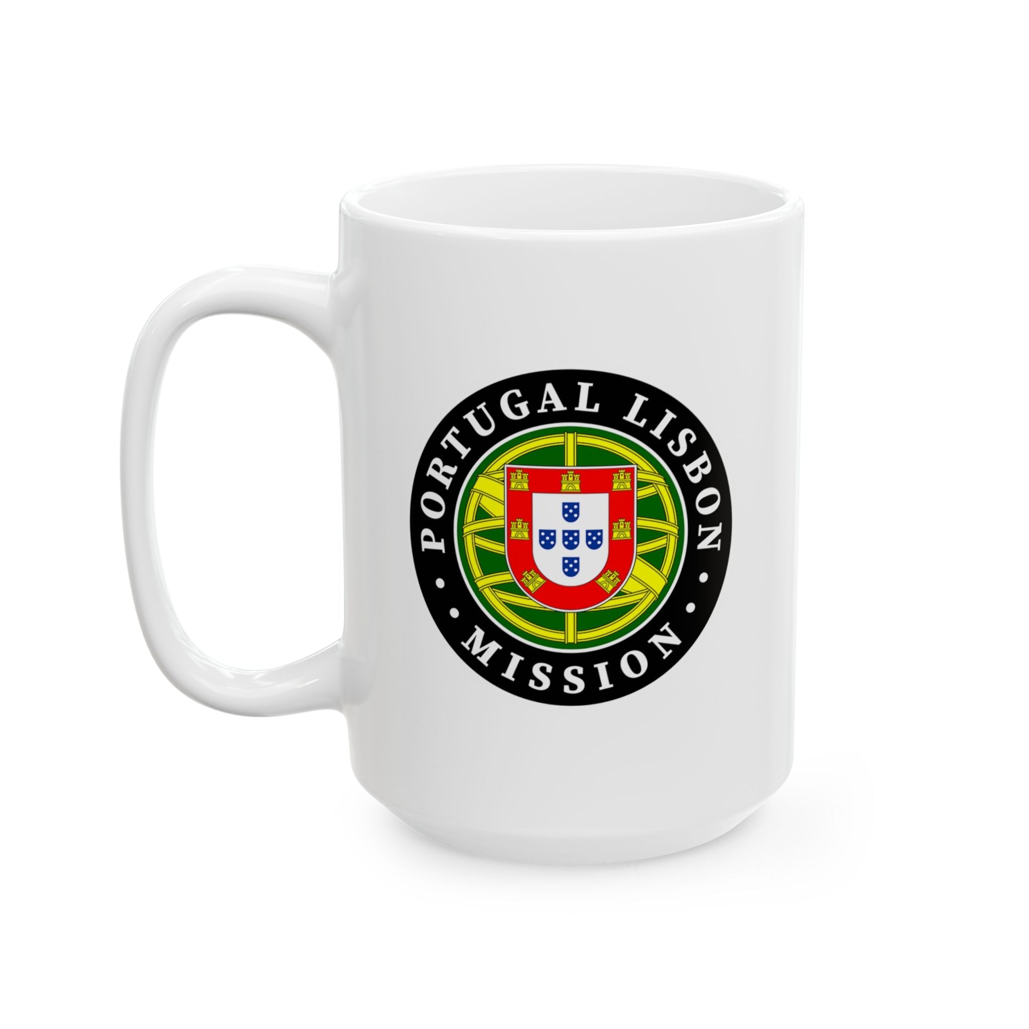 Portugal Lisbon Mission Circular Flag White Ceramic Mug - Latter-Day Saint LDS Missionary Gift - Book of Mormon