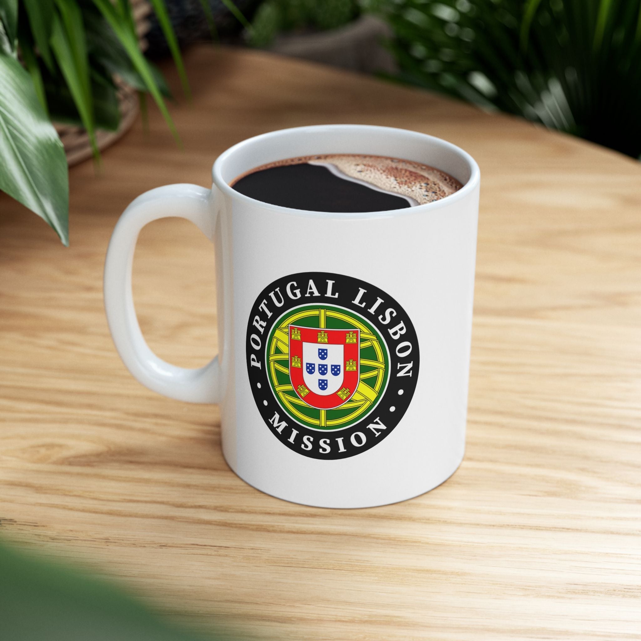 Portugal Lisbon Mission Circular Flag White Ceramic Mug - Latter-Day Saint LDS Missionary Gift - Book of Mormon