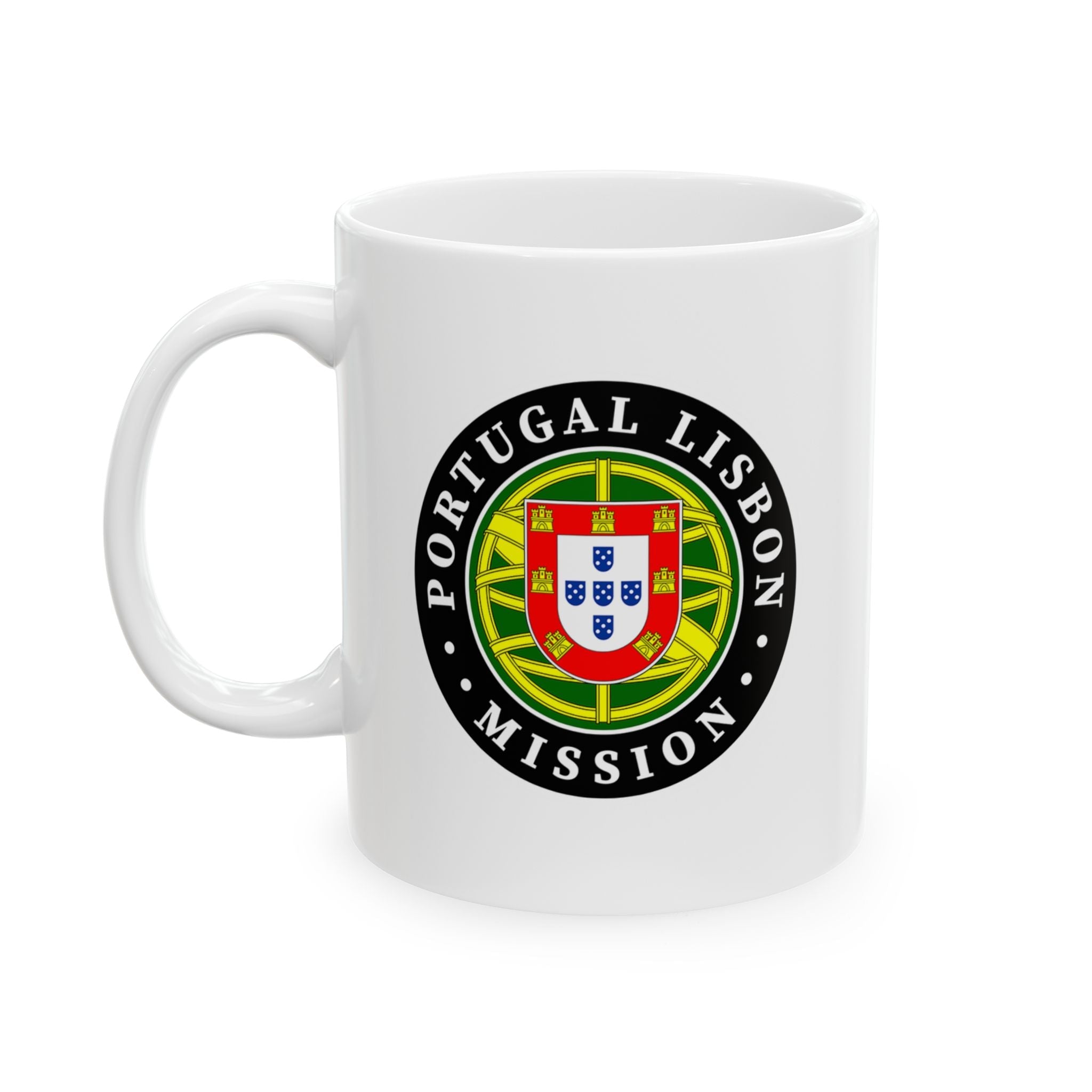 Portugal Lisbon Mission Circular Flag White Ceramic Mug - Latter-Day Saint LDS Missionary Gift - Book of Mormon