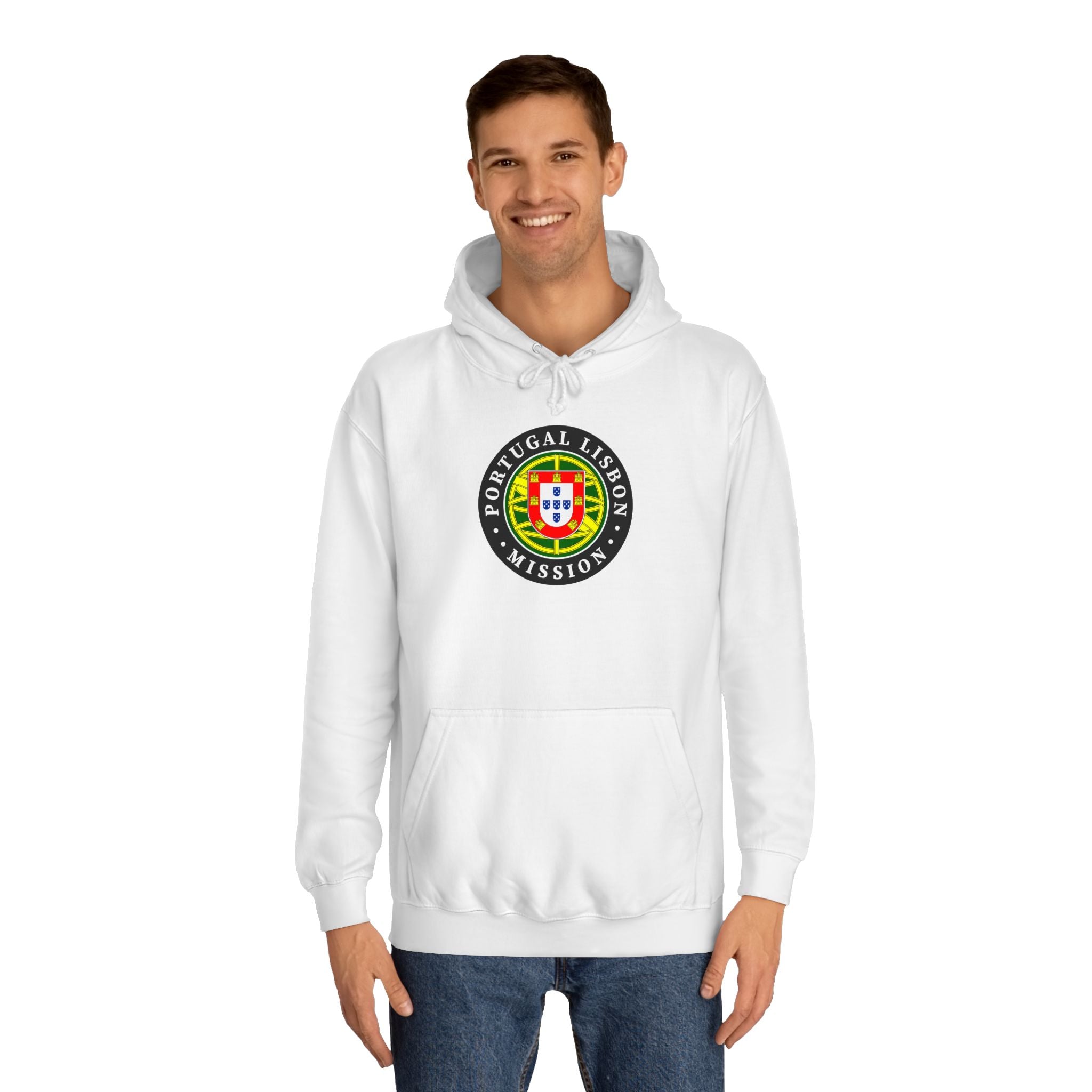 Portugal Lisbon Mission Flag Logo (Black Border) College Hoodie - Mission Wishlist - LDS Missionary Gift Store