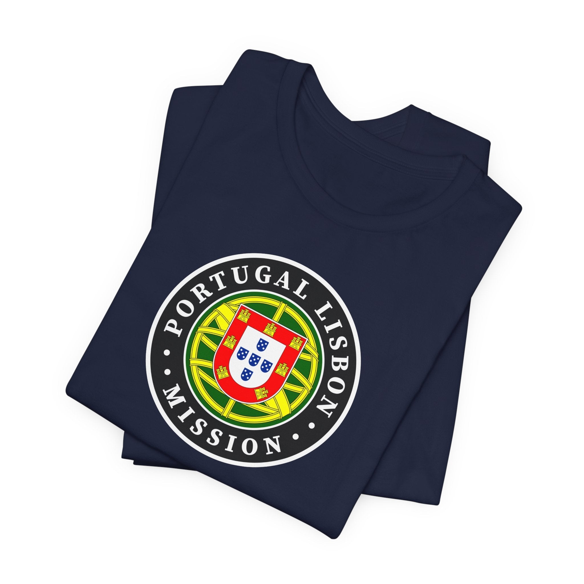 Portugal Lisbon Mission Flag Logo (Black Border) T-shirt - Latter-Day Saint LDS Missionary Gift - Book of Mormon