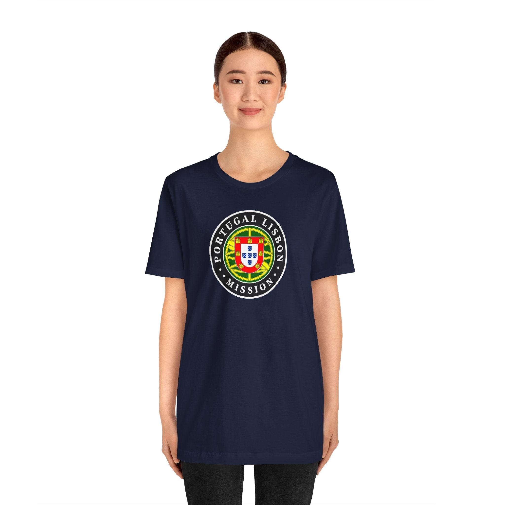 Portugal Lisbon Mission Flag Logo (Black Border) T-shirt - Latter-Day Saint LDS Missionary Gift - Book of Mormon