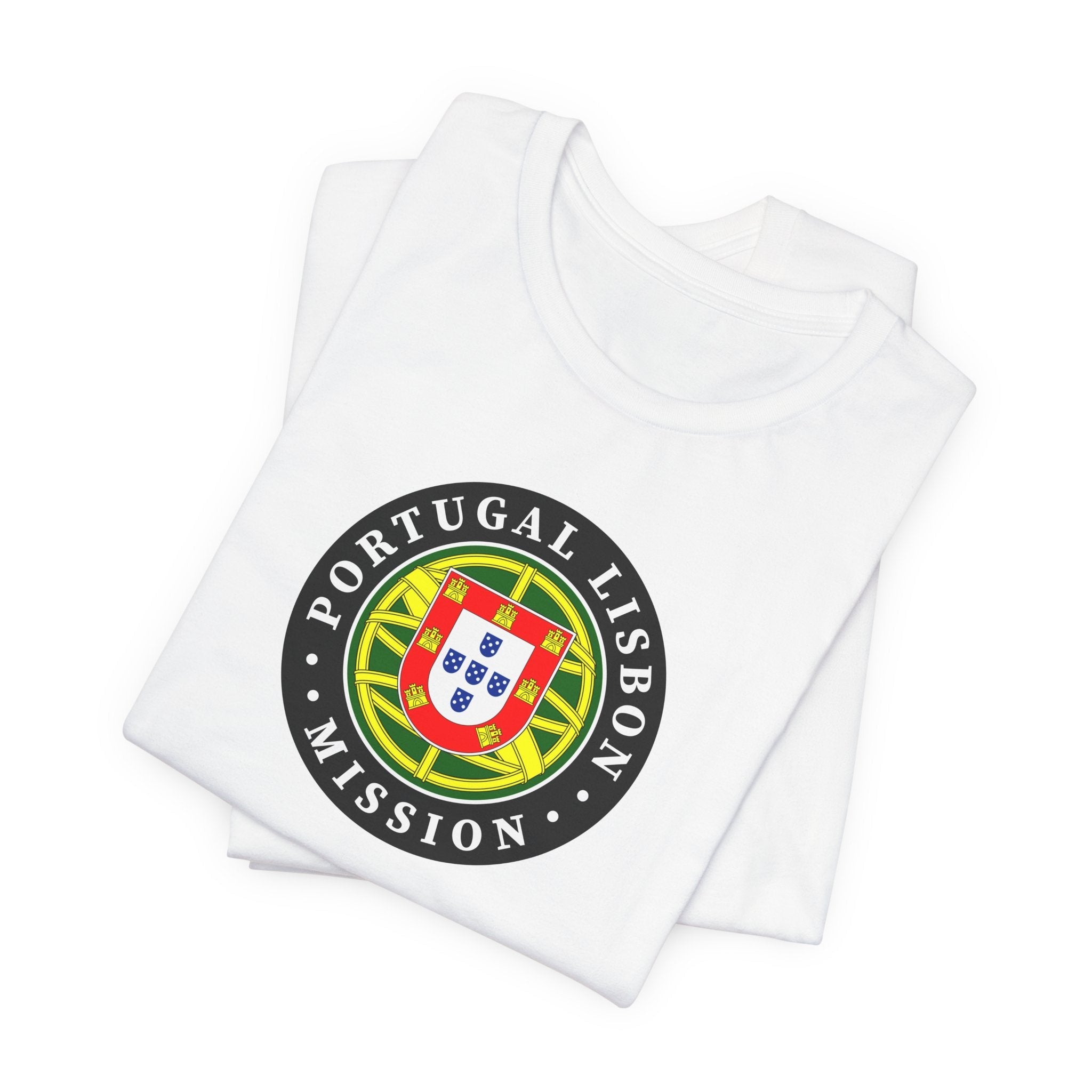 Portugal Lisbon Mission Flag Logo (Black Border) T-shirt - Latter-Day Saint LDS Missionary Gift - Book of Mormon