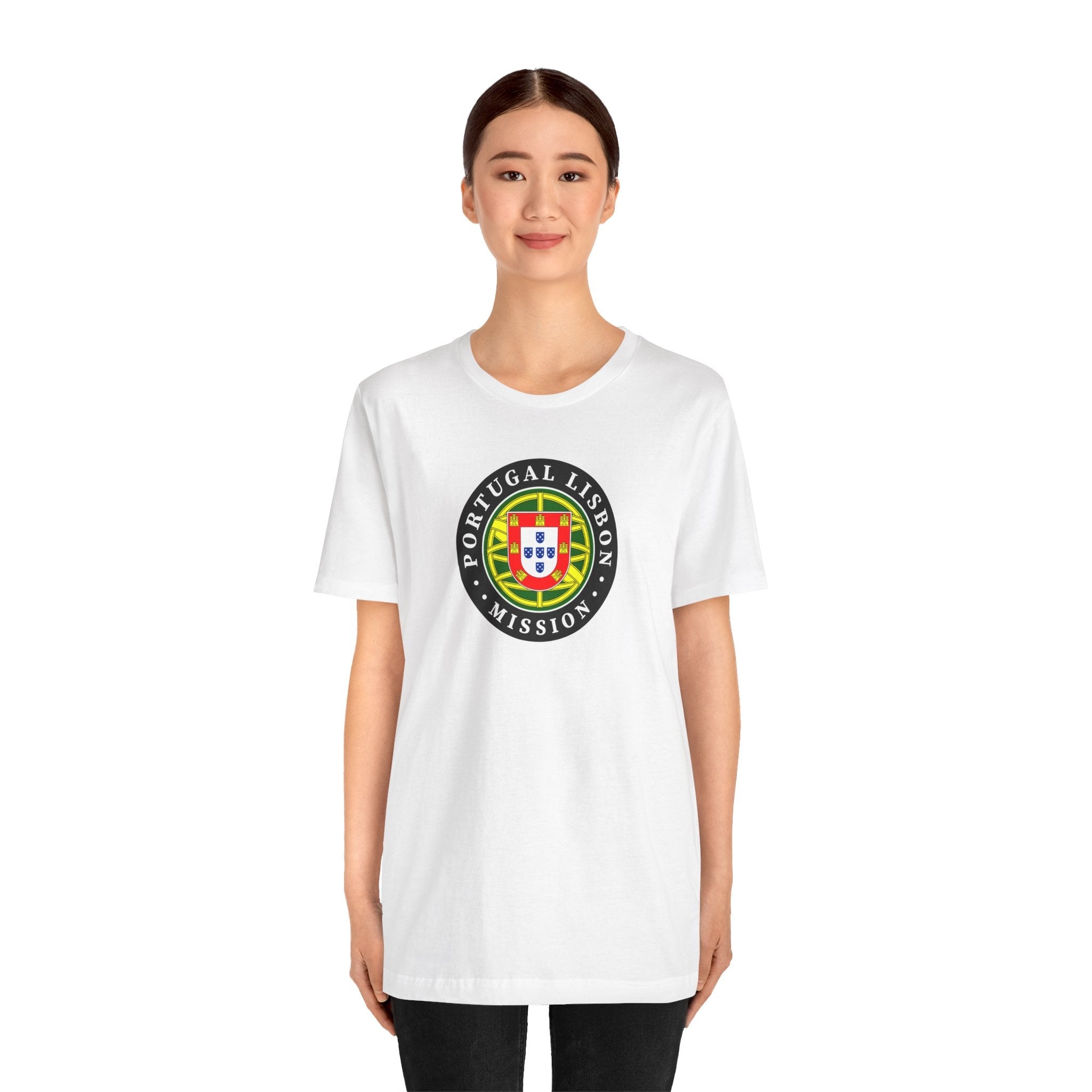 Portugal Lisbon Mission Flag Logo (Black Border) T-shirt - Latter-Day Saint LDS Missionary Gift - Book of Mormon