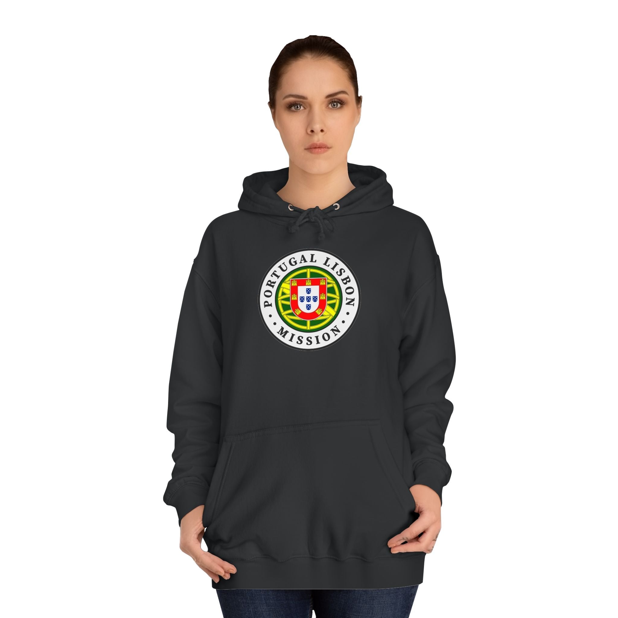 Portugal Lisbon Mission Flag Logo (White Border) College Hoodie - Mission Wishlist - LDS Missionary Gift Store