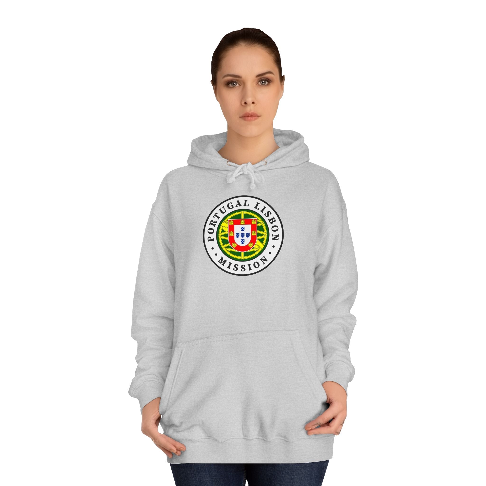 Portugal Lisbon Mission Flag Logo (White Border) College Hoodie - Mission Wishlist - LDS Missionary Gift Store