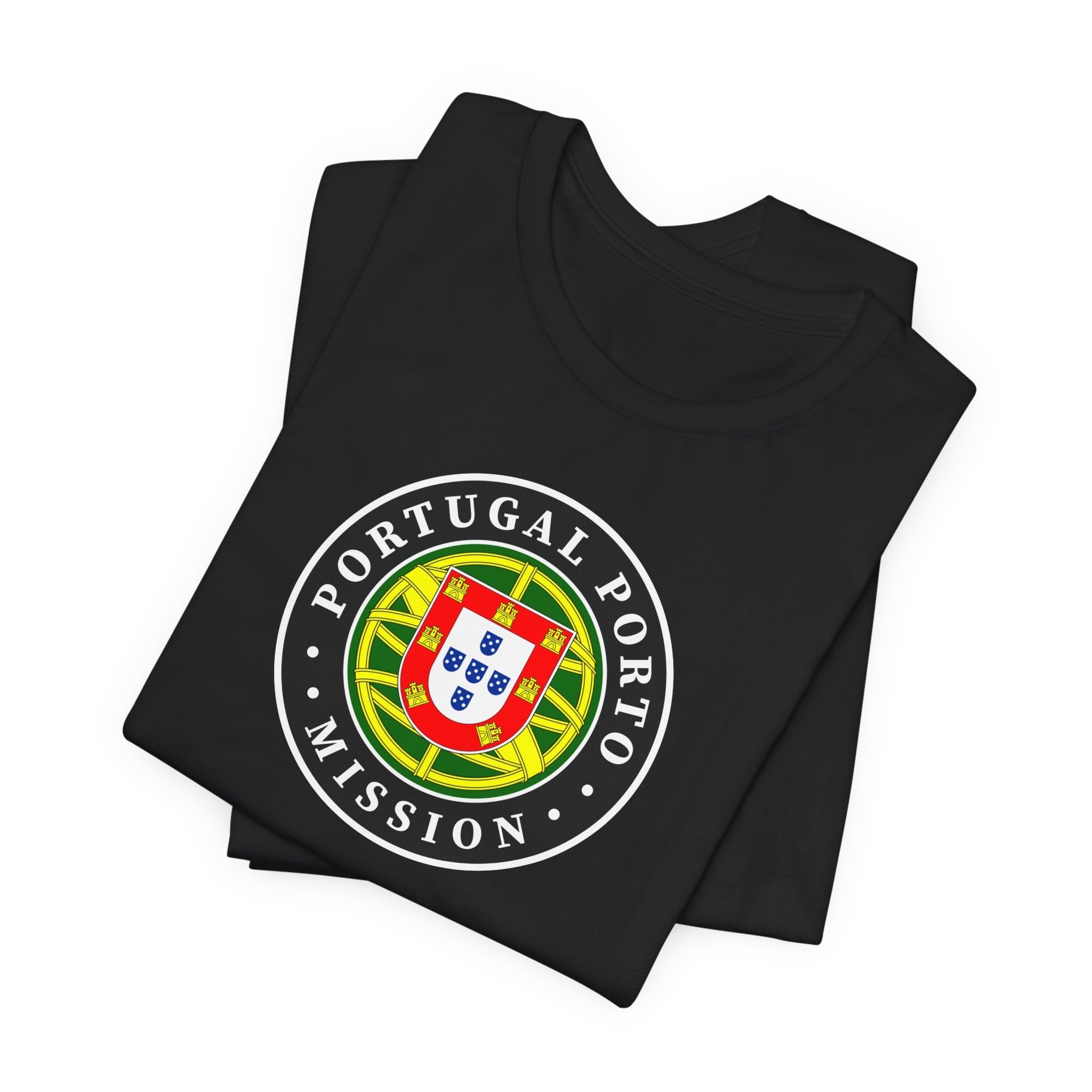 Portugal Porto Mission Flag Logo (Black Border) T-shirt - Mission Wishlist - LDS Missionary Gift Store