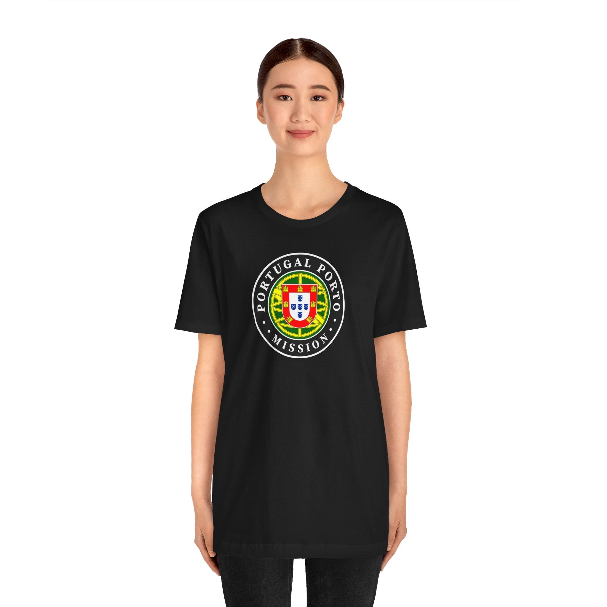 Portugal Porto Mission Flag Logo (Black Border) T-shirt - Mission Wishlist - LDS Missionary Gift Store
