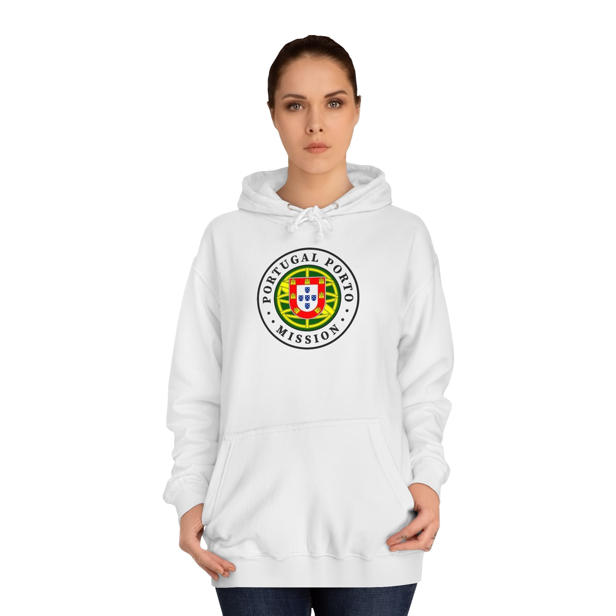 Portugal Porto Mission Flag Logo (White Border) College Hoodie - Mission Wishlist - LDS Missionary Gift Store