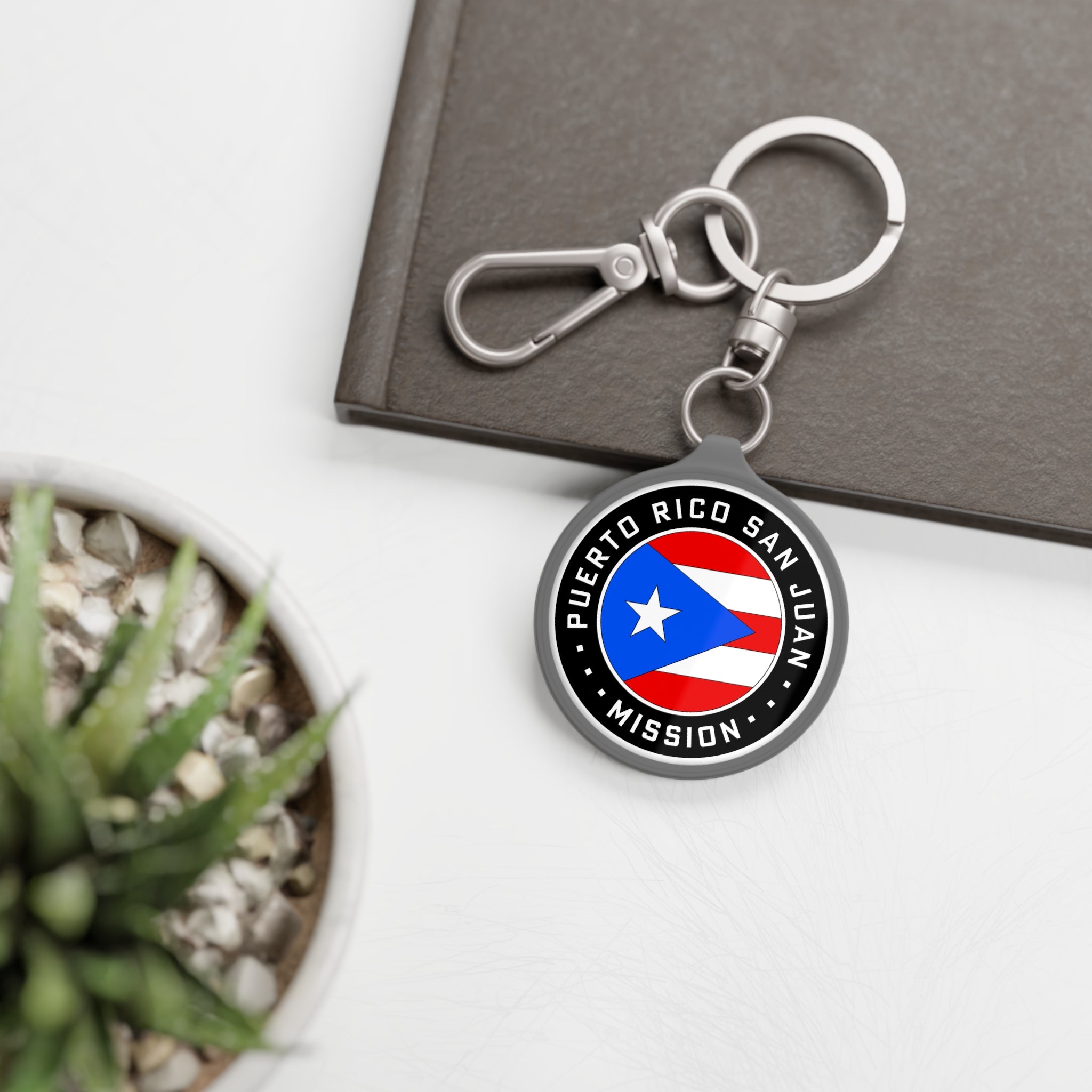 Puerto Rico San Juan Mission Circle Flag Key Tag - Latter-Day Saint LDS Missionary Gift - Book of Mormon