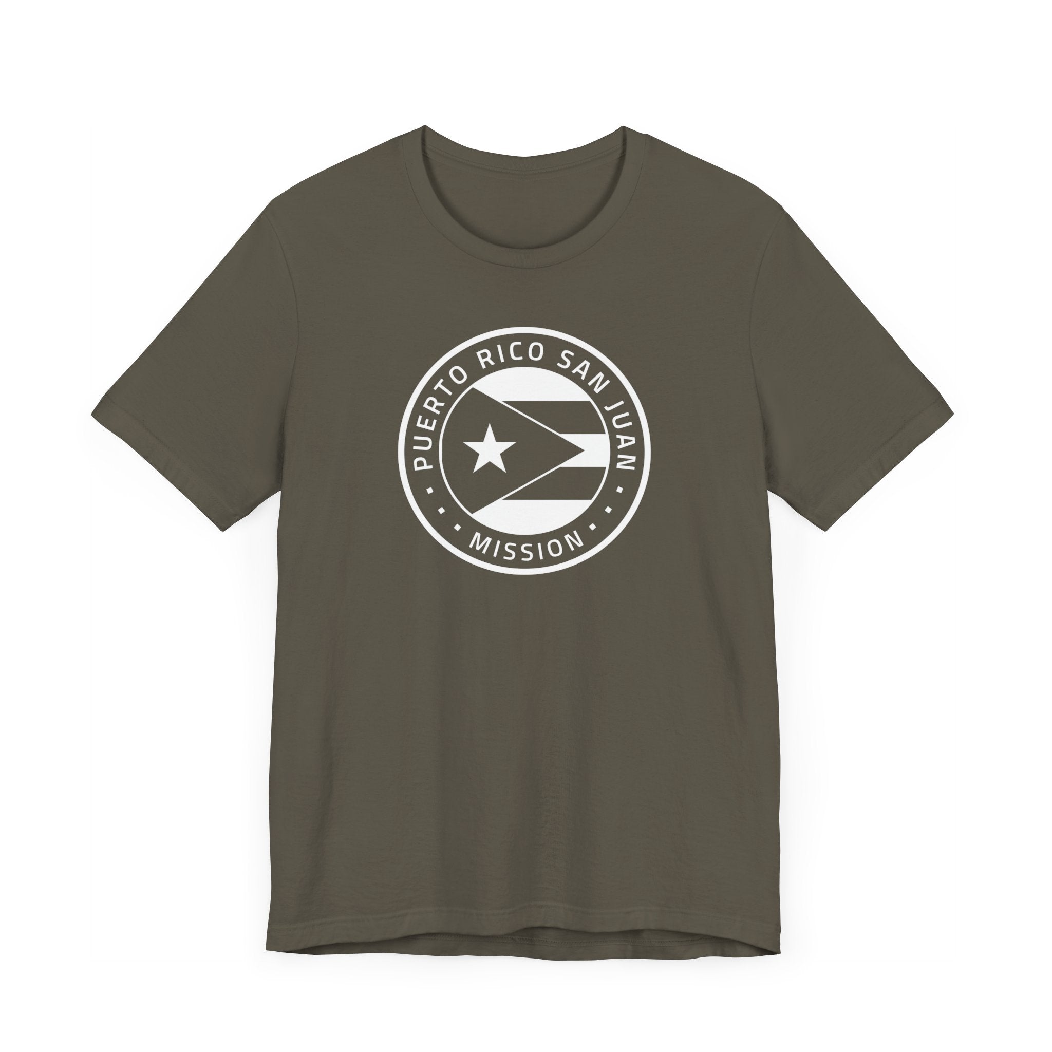 Puerto Rico San Juan Mission Circular Monochrome Logo T-Shirt - Mission Wishlist - LDS Missionary Gift Store