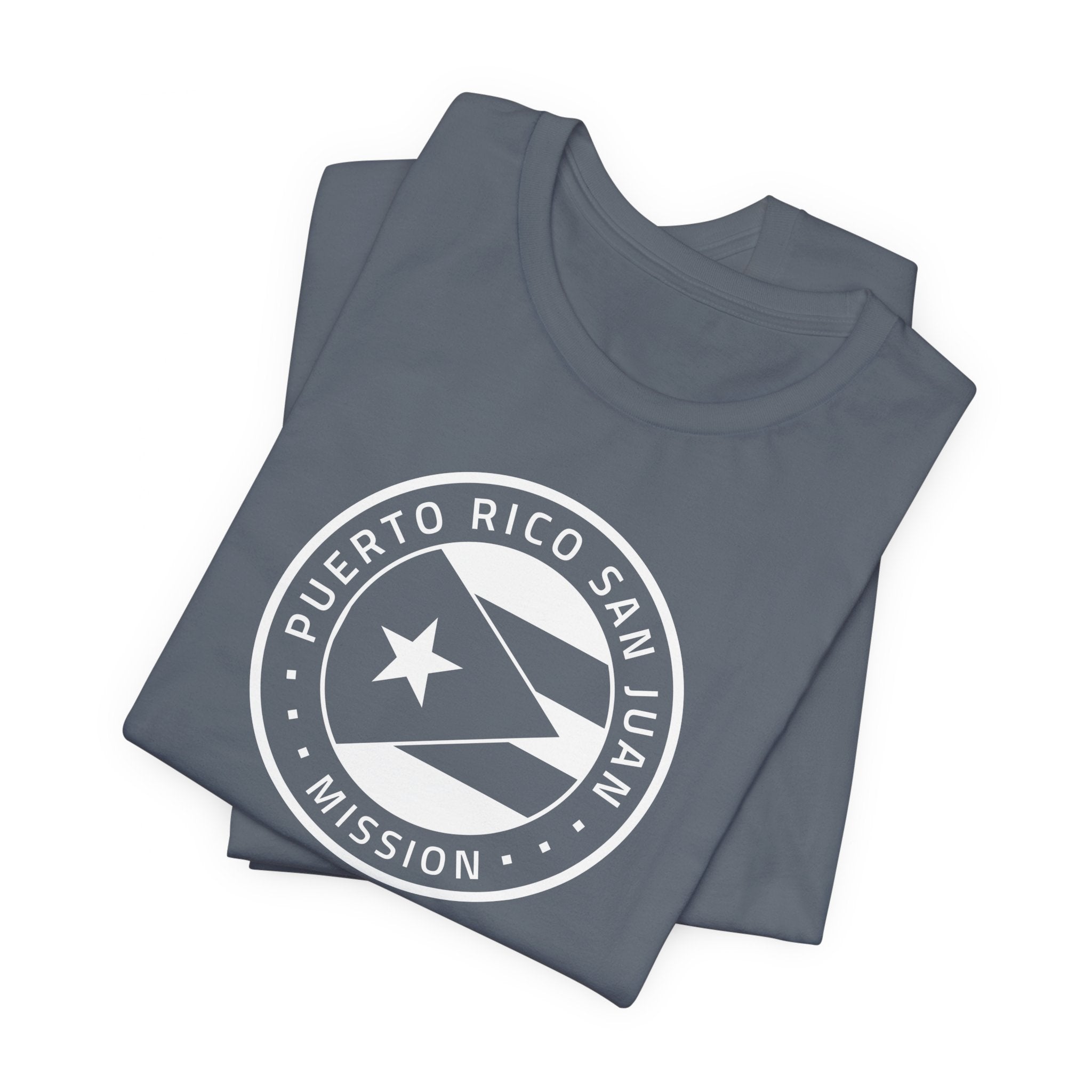 Puerto Rico San Juan Mission Circular Monochrome Logo T-Shirt - Mission Wishlist - LDS Missionary Gift Store