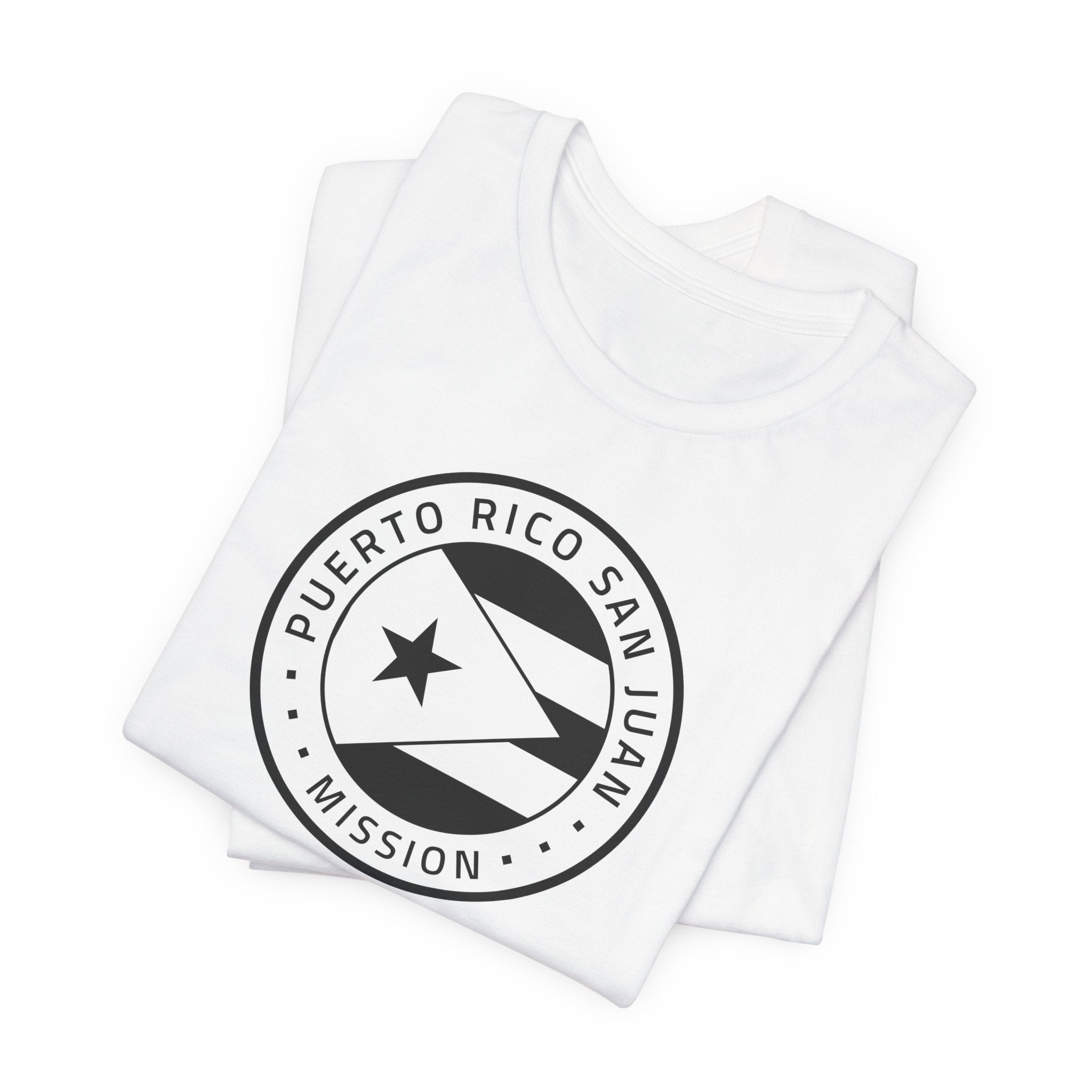 Puerto Rico San Juan Mission Circular Monochrome Logo T-Shirt - Mission Wishlist - LDS Missionary Gift Store