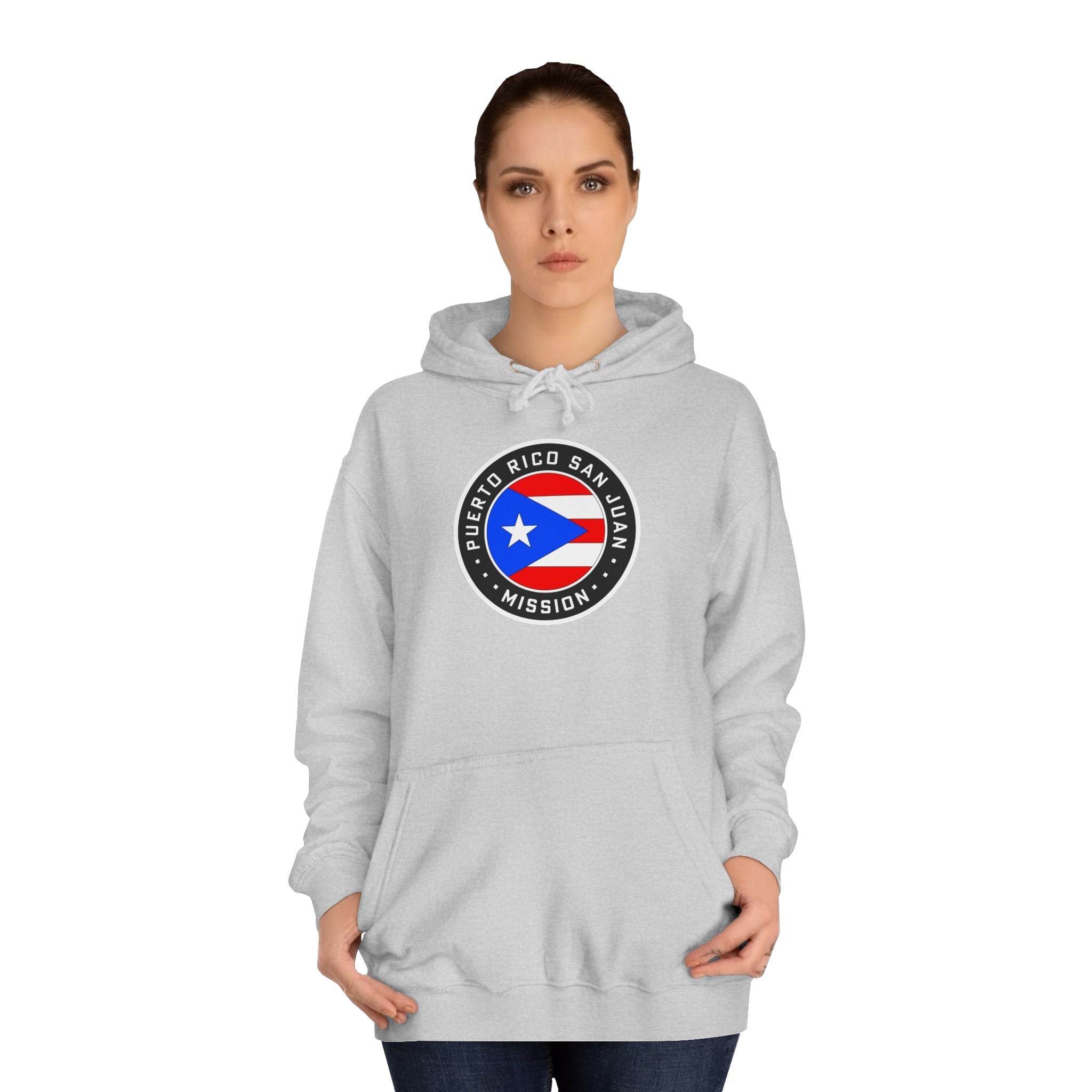 Puerto Rico San Juan Mission Flag Logo (Black Border) College Hoodie - Mission Wishlist - LDS Missionary Gift Store