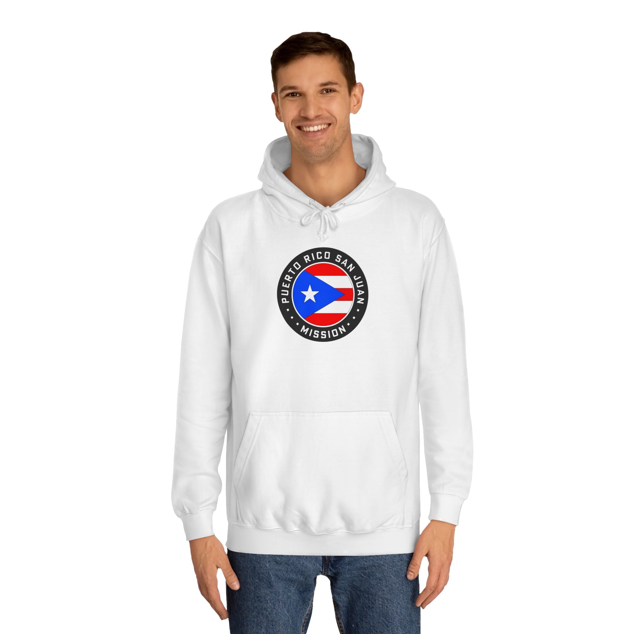 Puerto Rico San Juan Mission Flag Logo (Black Border) College Hoodie - Mission Wishlist - LDS Missionary Gift Store