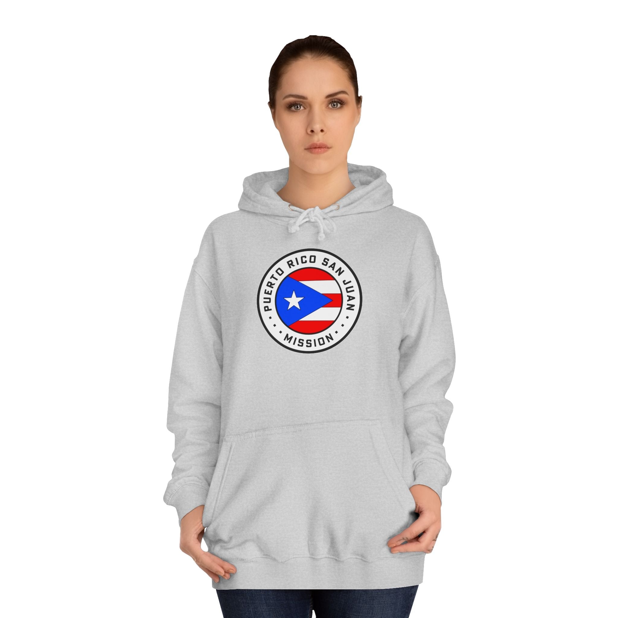Puerto Rico San Juan Mission Flag Logo (White Border) College Hoodie - Mission Wishlist - LDS Missionary Gift Store