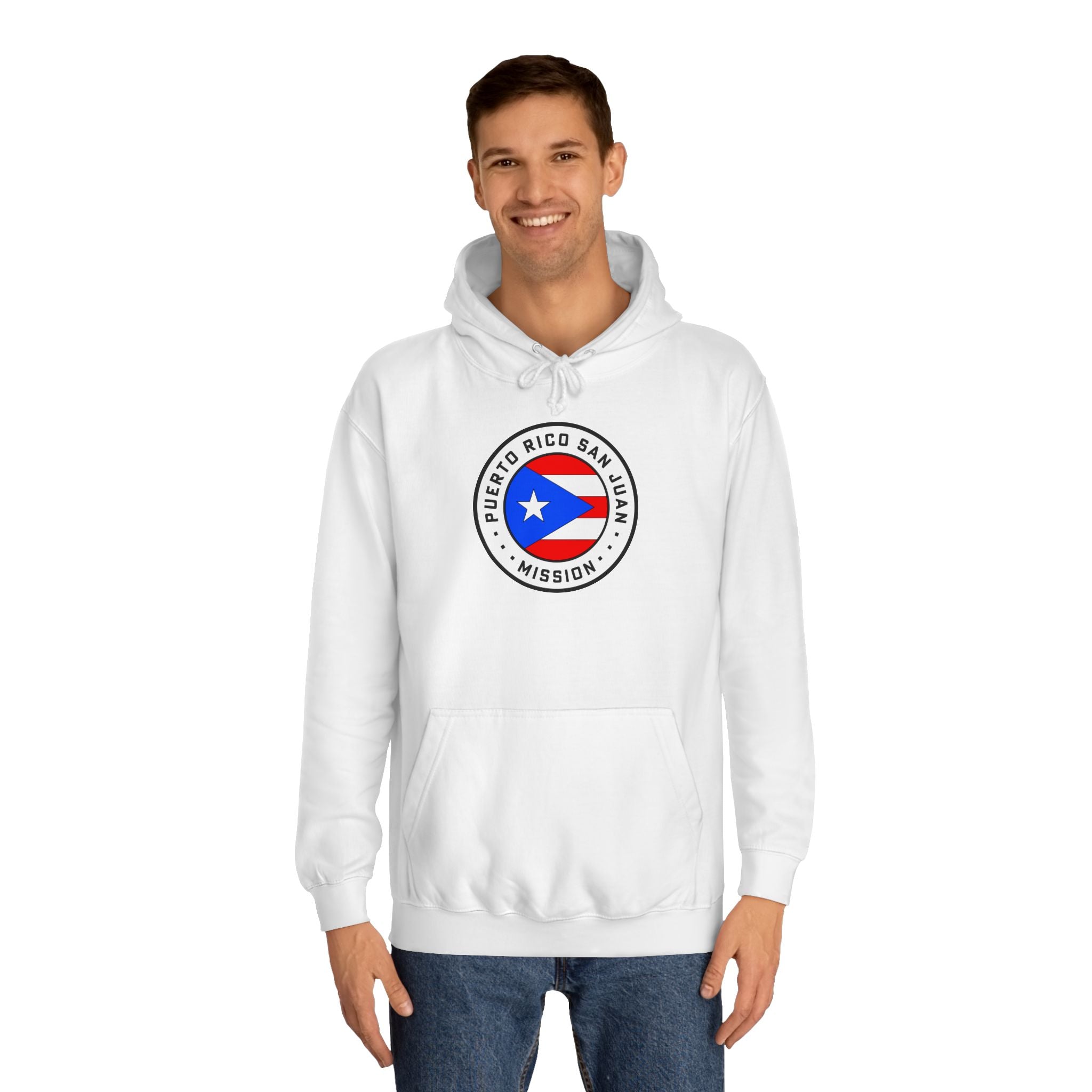 Puerto Rico San Juan Mission Flag Logo (White Border) College Hoodie - Mission Wishlist - LDS Missionary Gift Store