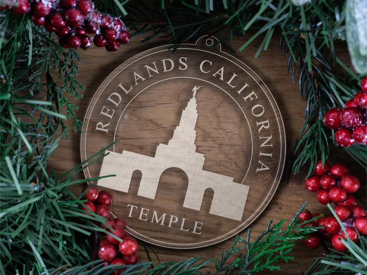 Redlands California Temple Christmas Ornament - Latter-Day Saint LDS Missionary Gift - Book of Mormon