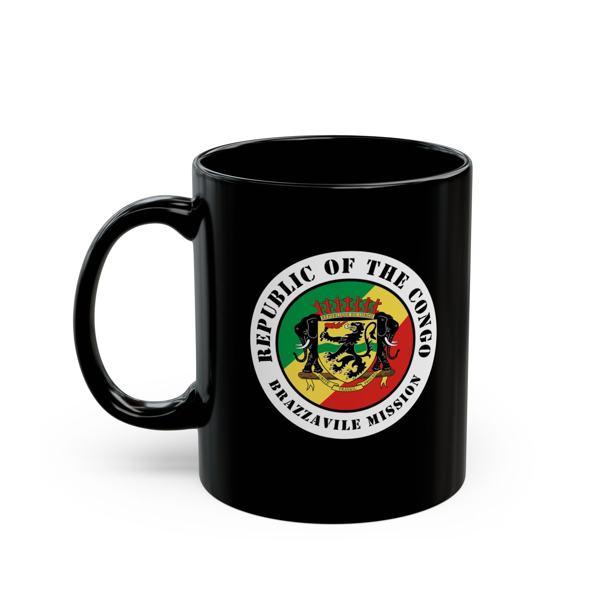 Republic of the Congo Brazzaville Mission Circular Flag Black Ceramic Mug - Mission Wishlist - LDS Missionary Gift Store