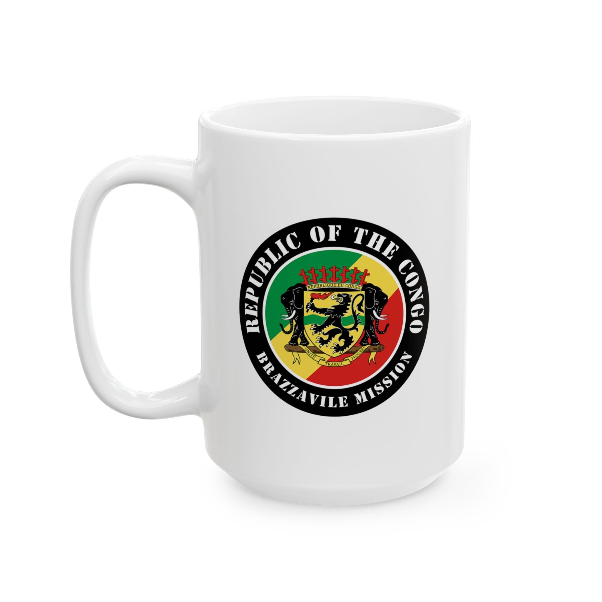 Republic of the Congo Brazzaville Mission Circular Flag White Ceramic Mug - Mission Wishlist - LDS Missionary Gift Store