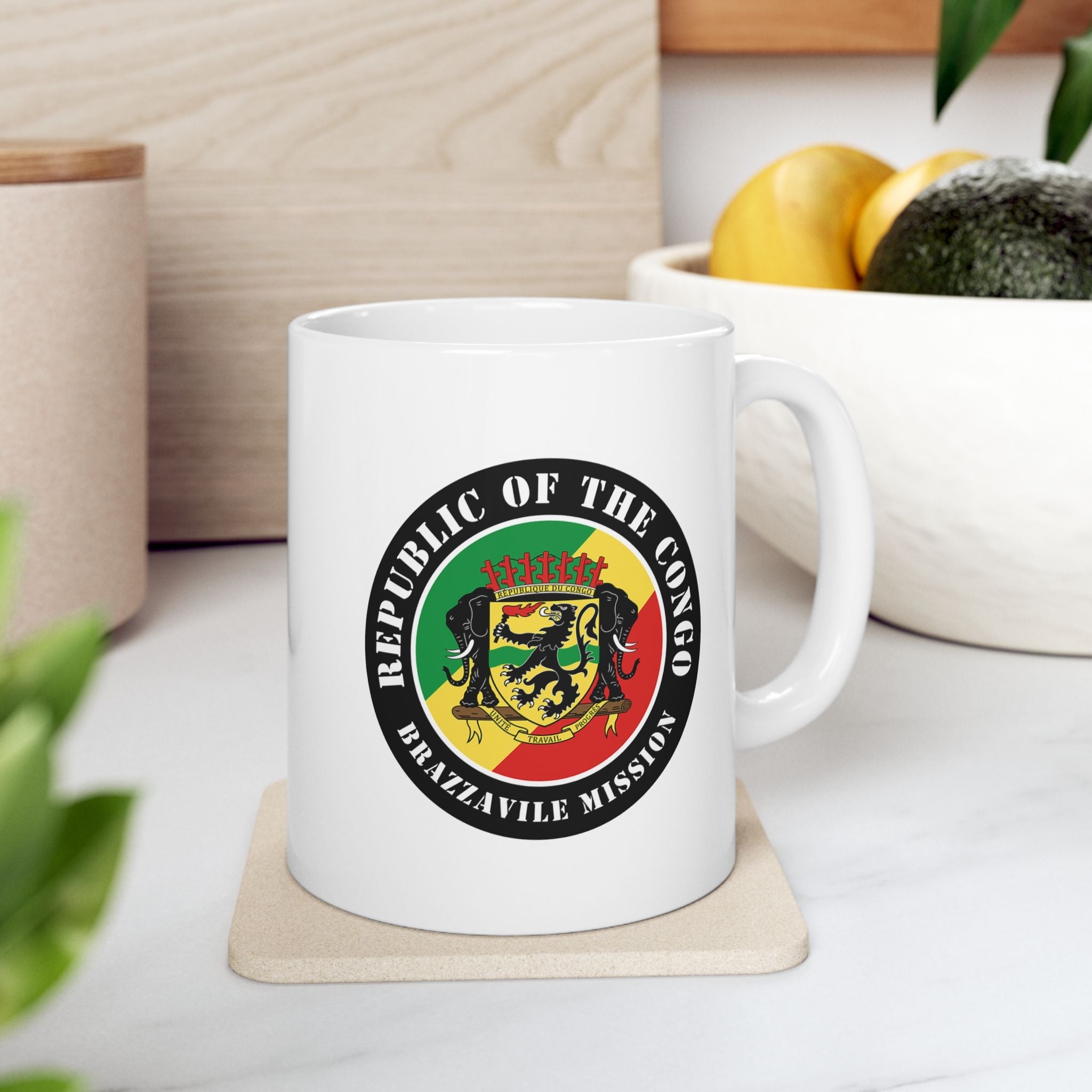 Republic of the Congo Brazzaville Mission Circular Flag White Ceramic Mug - Mission Wishlist - LDS Missionary Gift Store