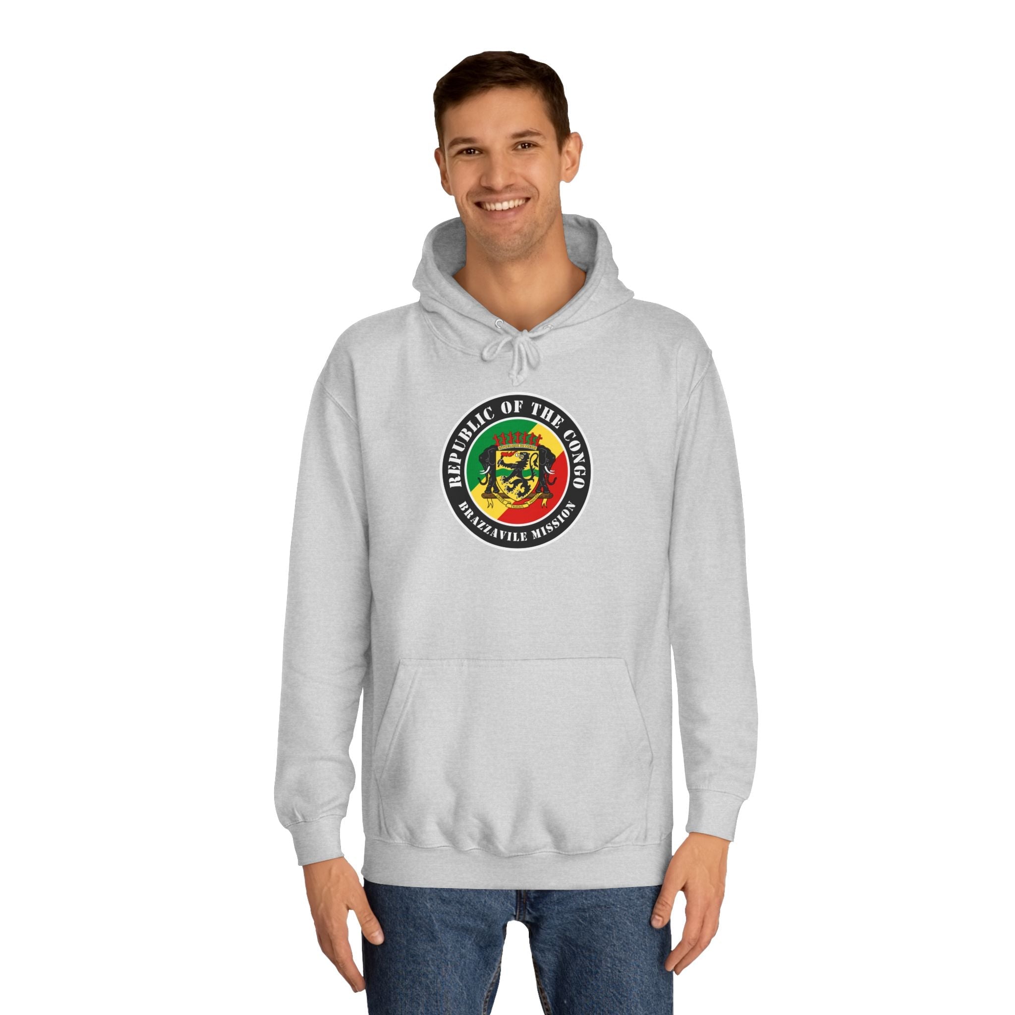Republic of the Congo Brazzaville Mission Flag Logo (Black Border) College Hoodie - Mission Wishlist - LDS Missionary Gift Store