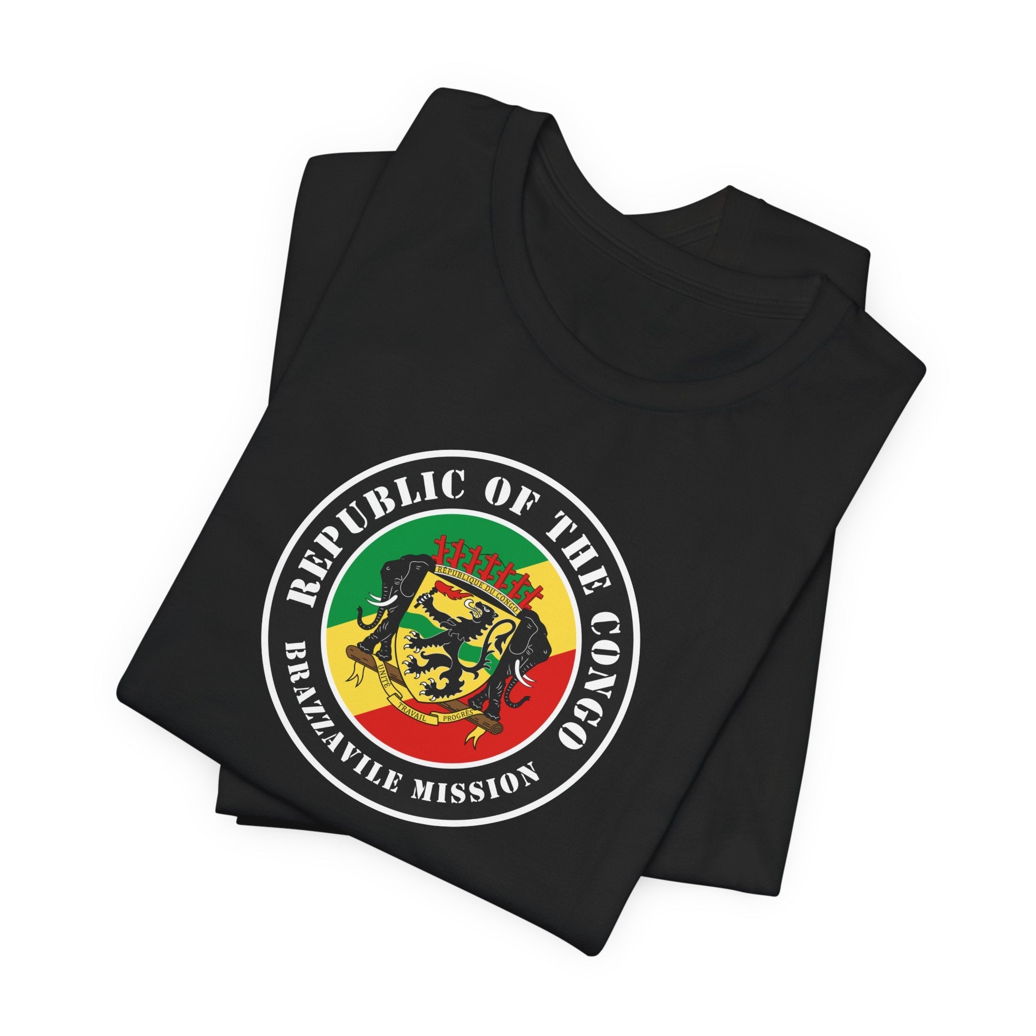 Republic of the Congo Brazzaville Mission Flag Logo (Black Border) T-shirt - Mission Wishlist - LDS Missionary Gift Store