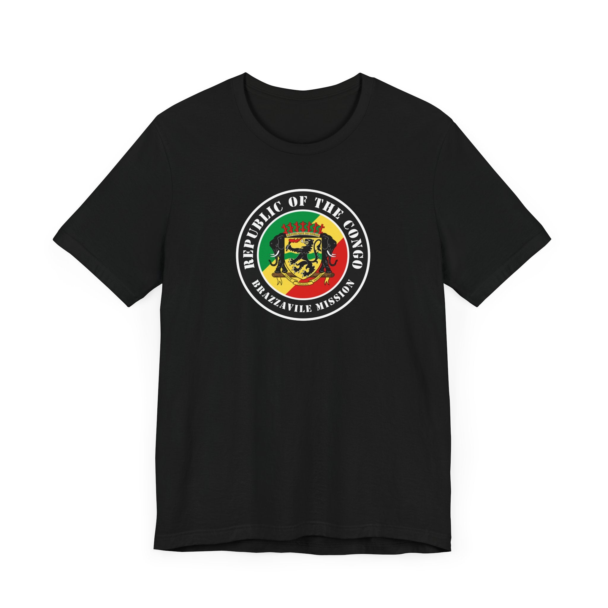 Republic of the Congo Brazzaville Mission Flag Logo (Black Border) T-shirt - Mission Wishlist - LDS Missionary Gift Store