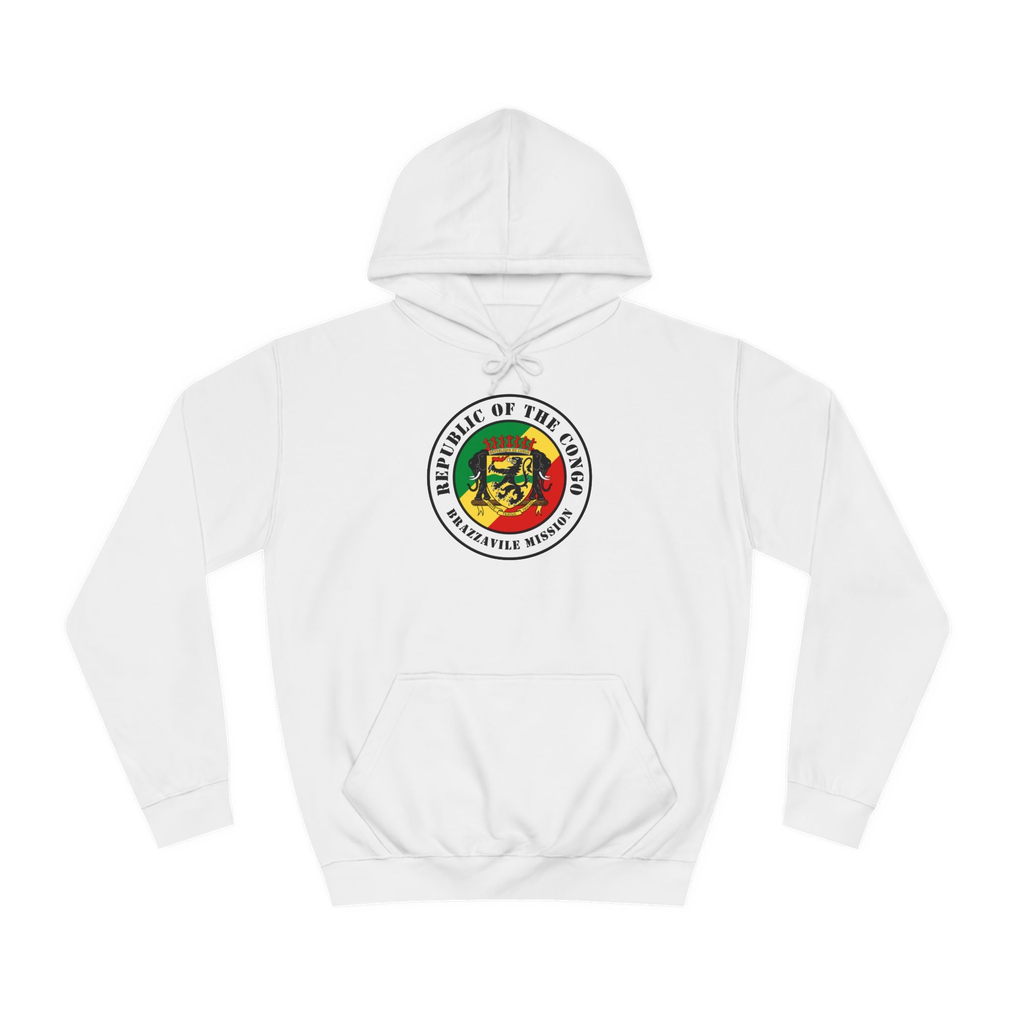 Republic of the Congo Brazzaville Mission Flag Logo (White Border) College Hoodie - Mission Wishlist - LDS Missionary Gift Store