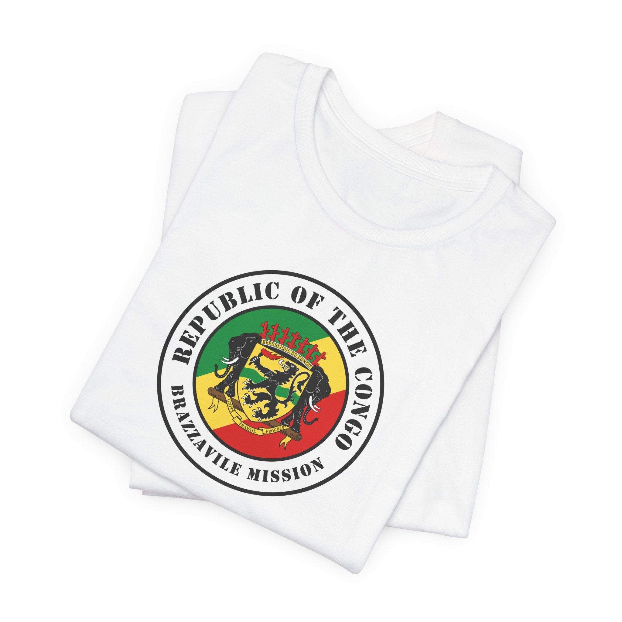 Republic of the Congo Brazzaville Mission Flag Logo (White Border) T-shirt - Mission Wishlist - LDS Missionary Gift Store