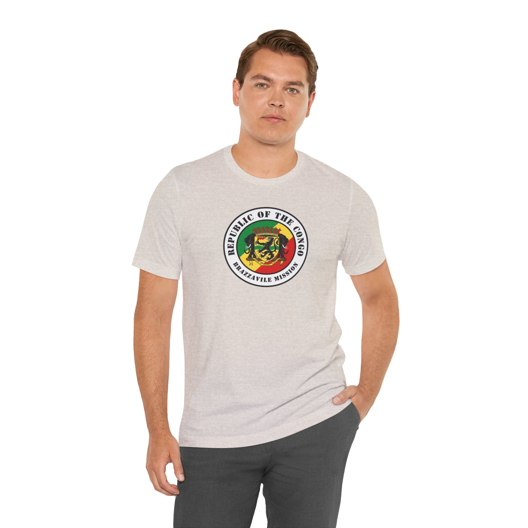 Republic of the Congo Brazzaville Mission Flag Logo (White Border) T-shirt - Mission Wishlist - LDS Missionary Gift Store