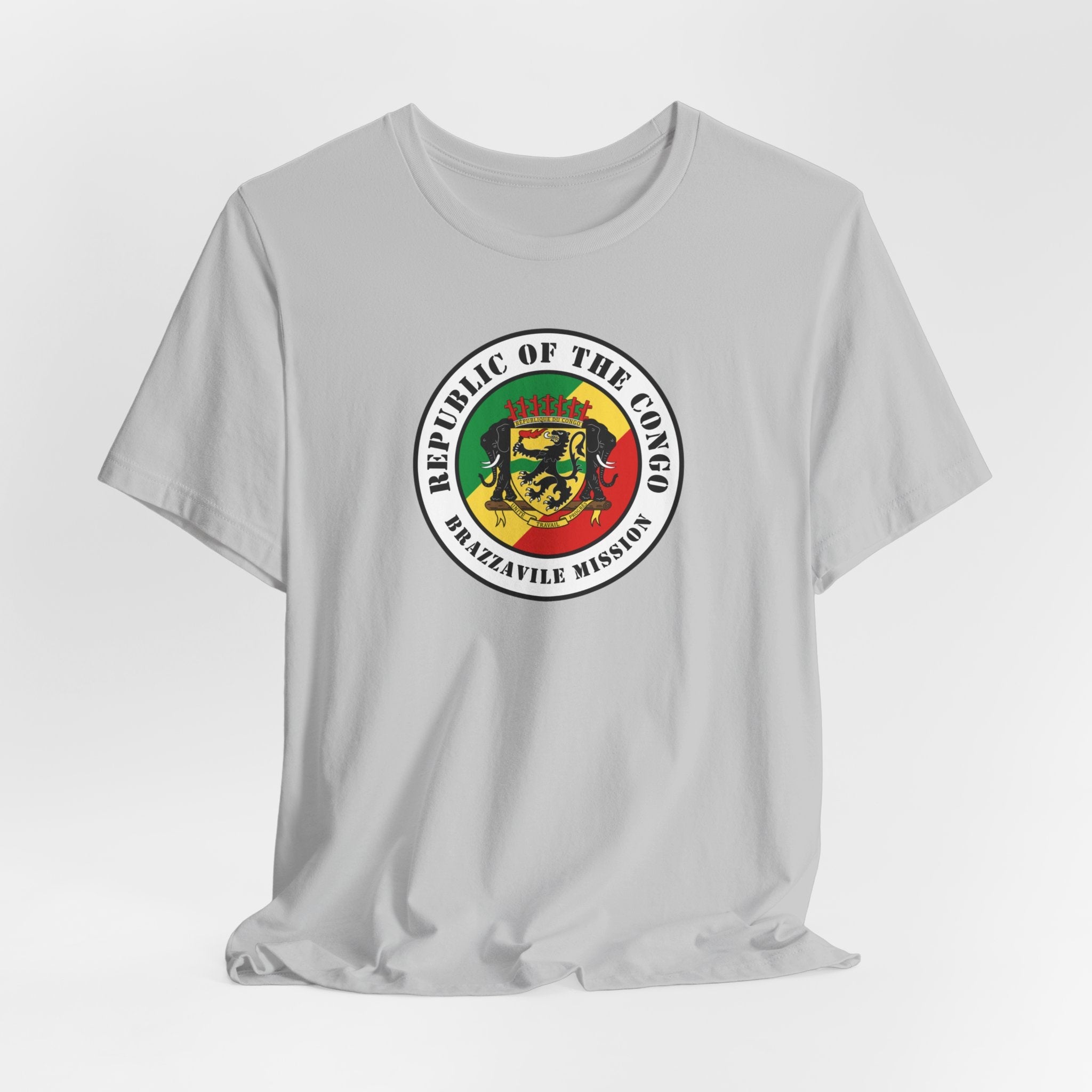 Republic of the Congo Brazzaville Mission Flag Logo (White Border) T-shirt - Mission Wishlist - LDS Missionary Gift Store
