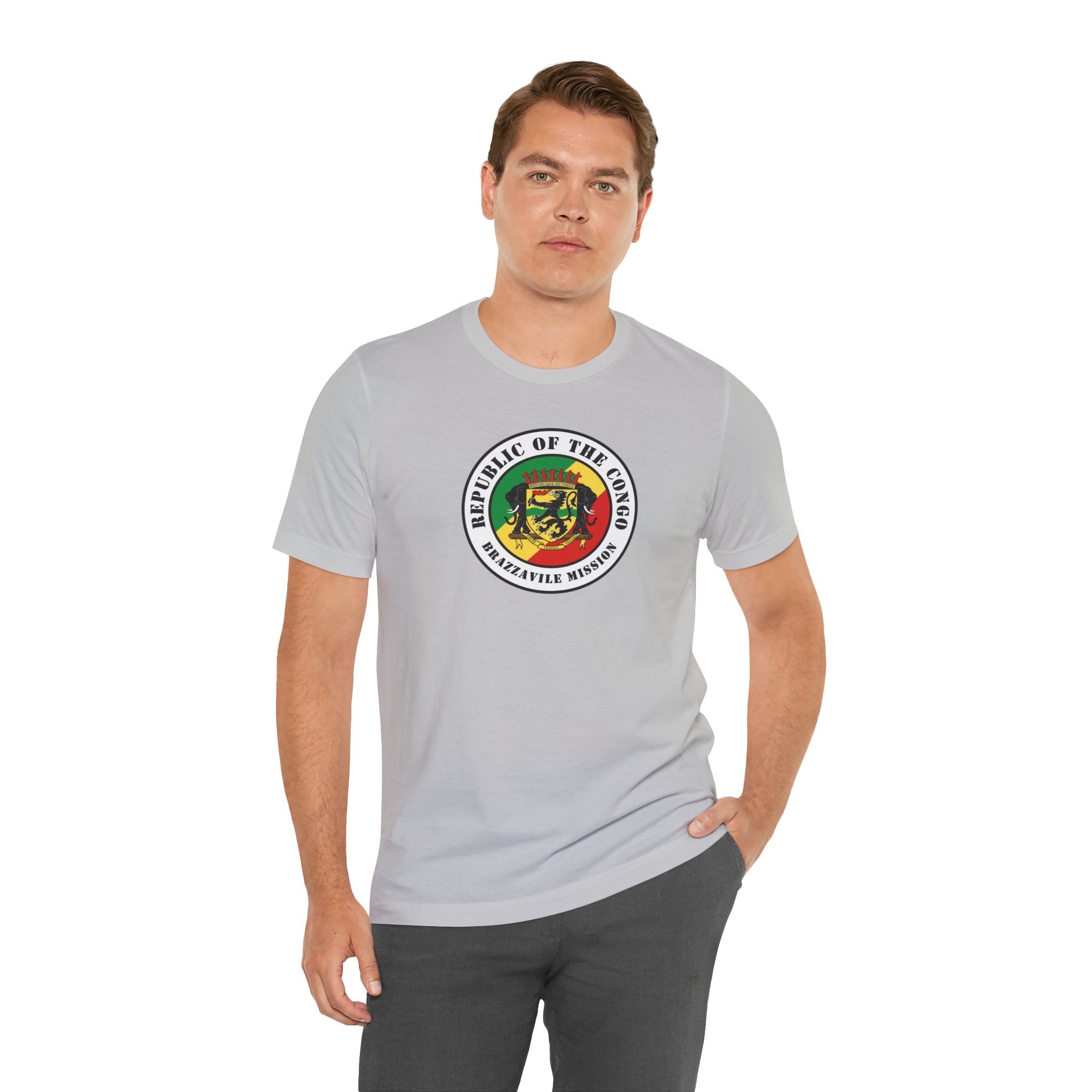 Republic of the Congo Brazzaville Mission Flag Logo (White Border) T-shirt - Mission Wishlist - LDS Missionary Gift Store