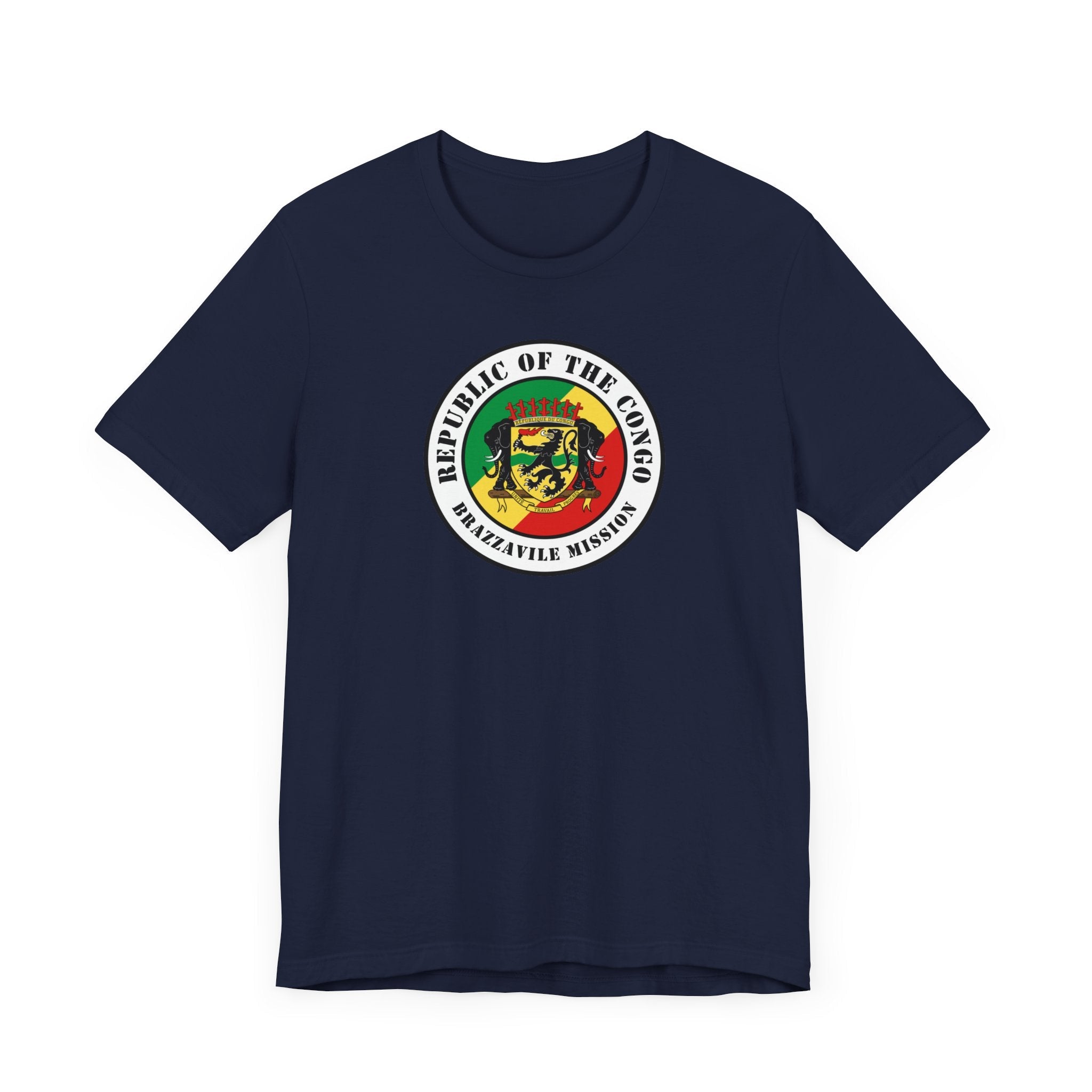 Republic of the Congo Brazzaville Mission Flag Logo (White Border) T-shirt - Mission Wishlist - LDS Missionary Gift Store
