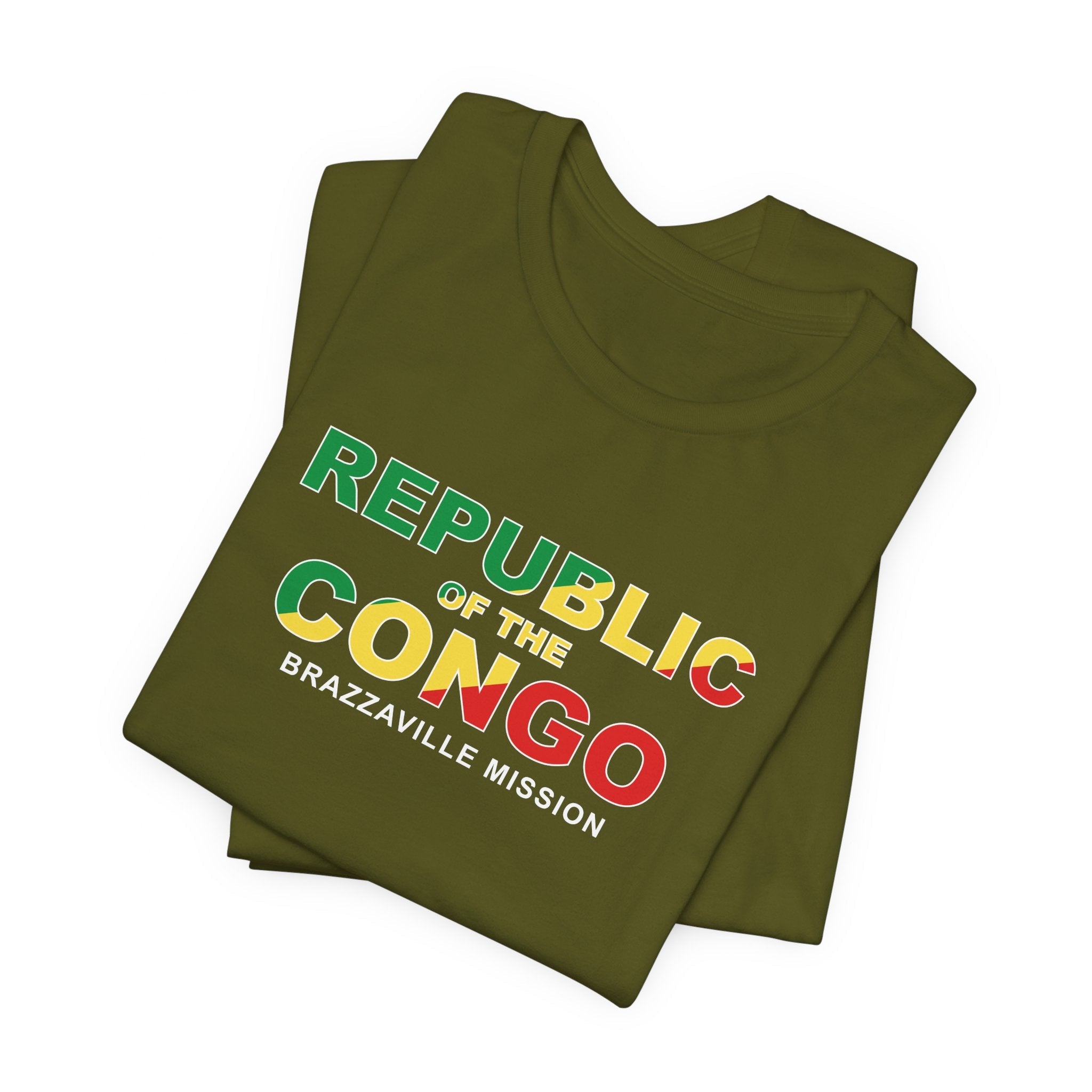 Republic of the Congo Brazzaville Mission Flag Title T-shirt - Mission Wishlist - LDS Missionary Gift Store