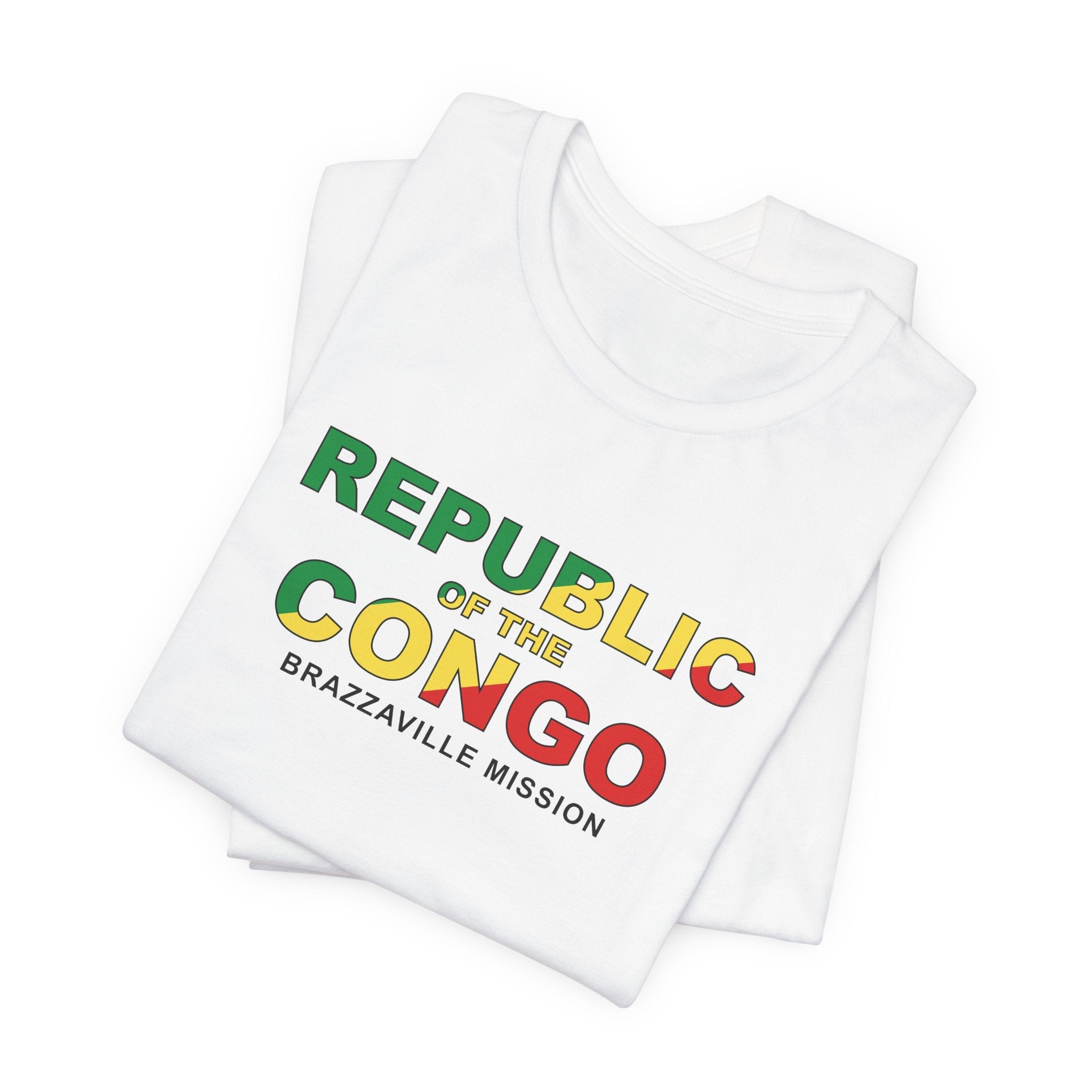 Republic of the Congo Brazzaville Mission Flag Title T-shirt - Mission Wishlist - LDS Missionary Gift Store