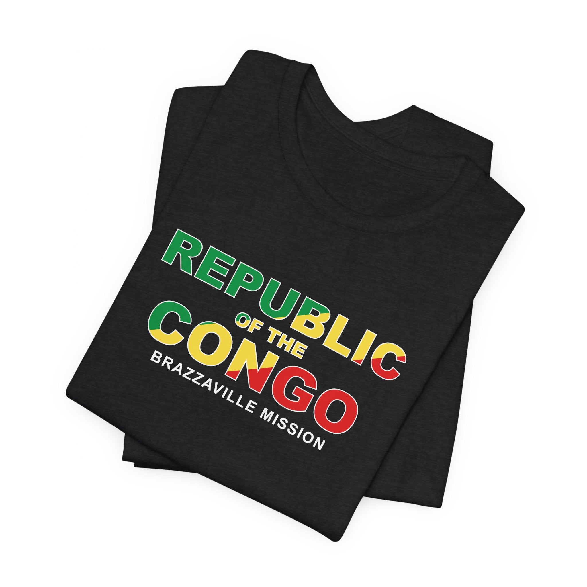 Republic of the Congo Brazzaville Mission Flag Title T-shirt - Mission Wishlist - LDS Missionary Gift Store