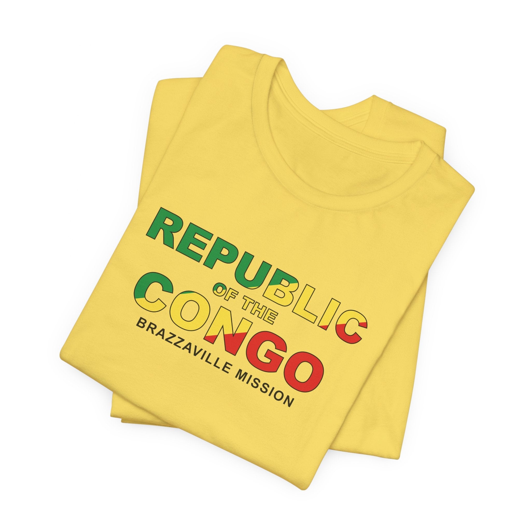 Republic of the Congo Brazzaville Mission Flag Title T-shirt - Mission Wishlist - LDS Missionary Gift Store