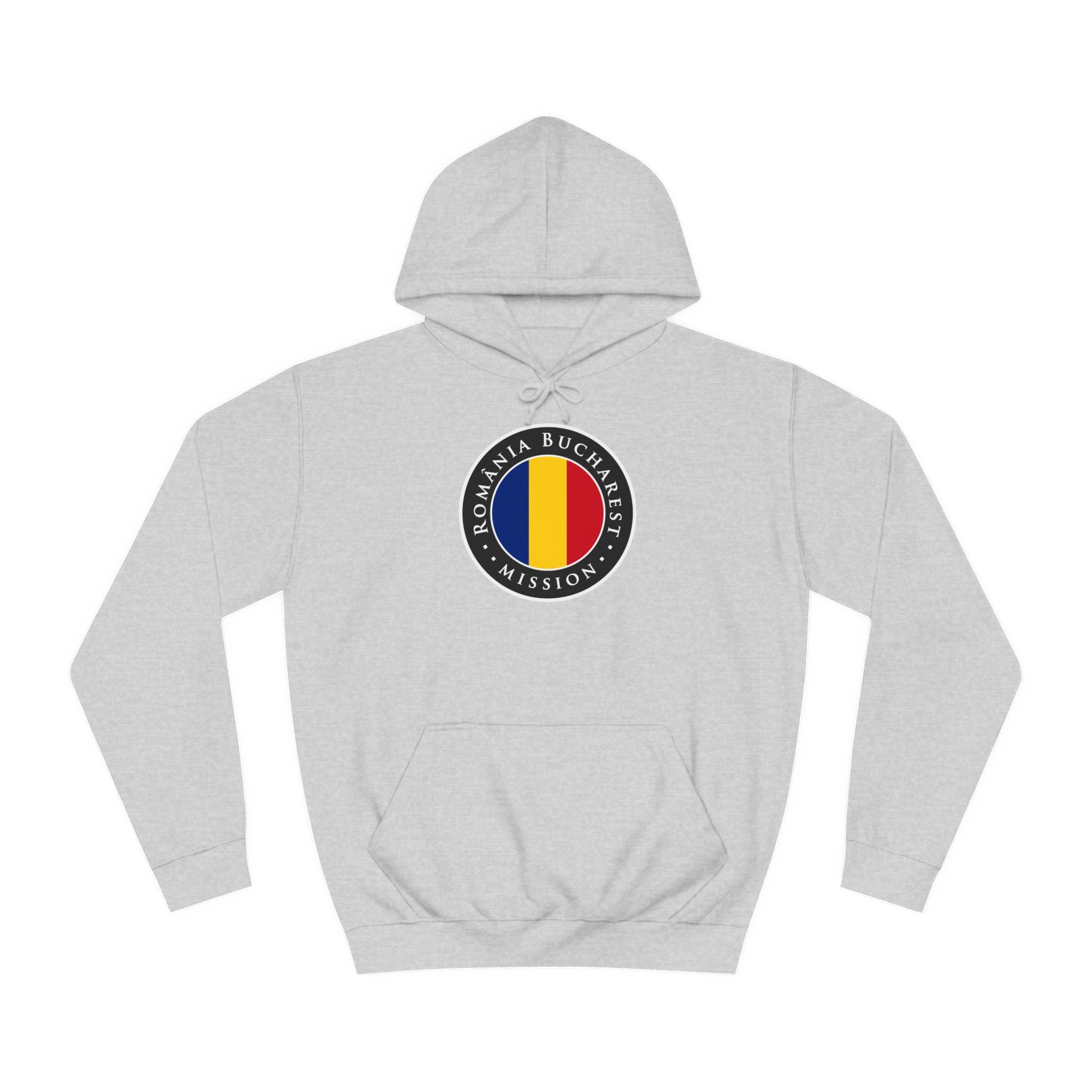 Romania Bucharest Mission Flag Logo (Black Border) College Hoodie - Latter-Day Saint LDS Missionary Gift - Book of Mormon