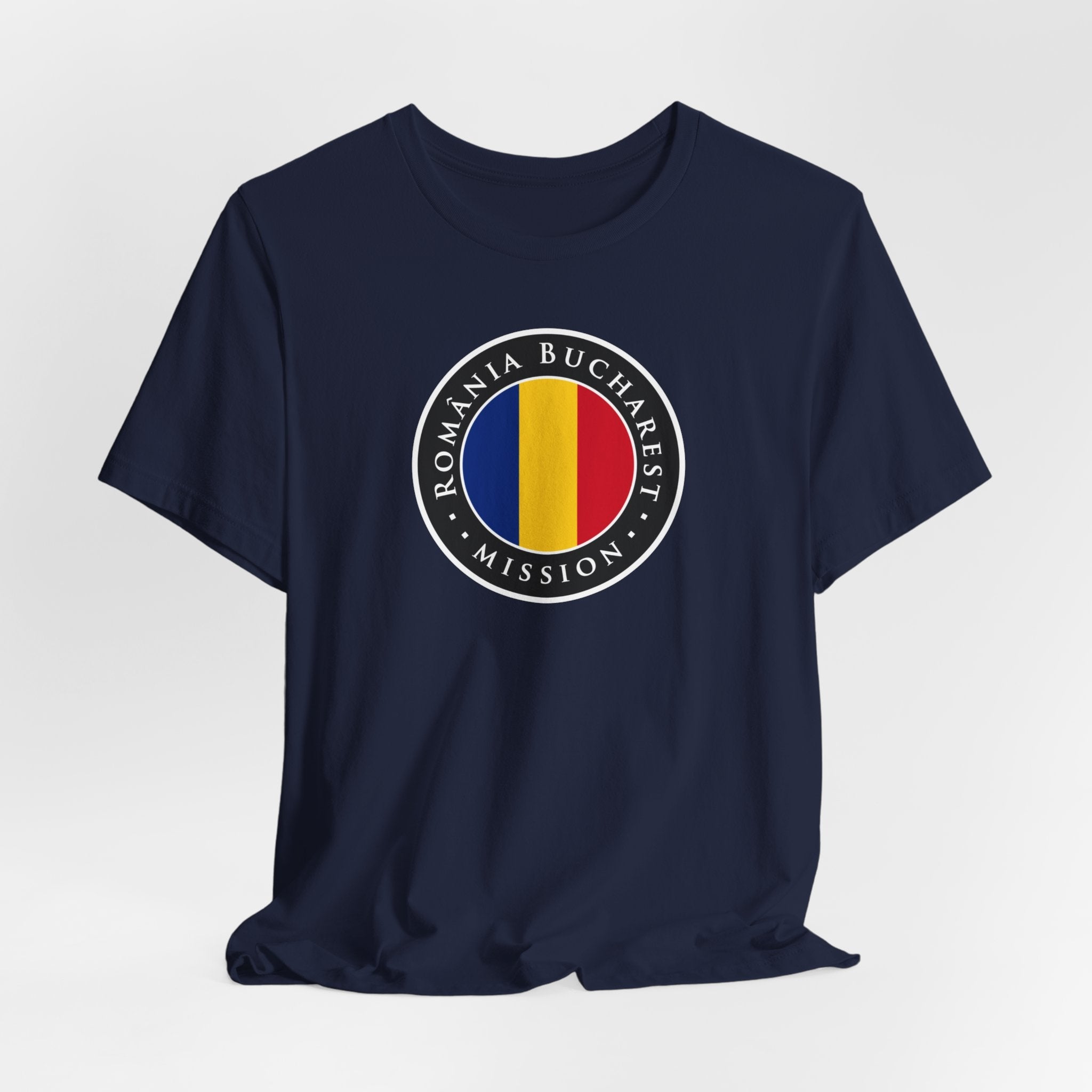 Romania Bucharest Mission Flag Logo (Black Border) T-shirt - Mission Wishlist - LDS Missionary Gift Store
