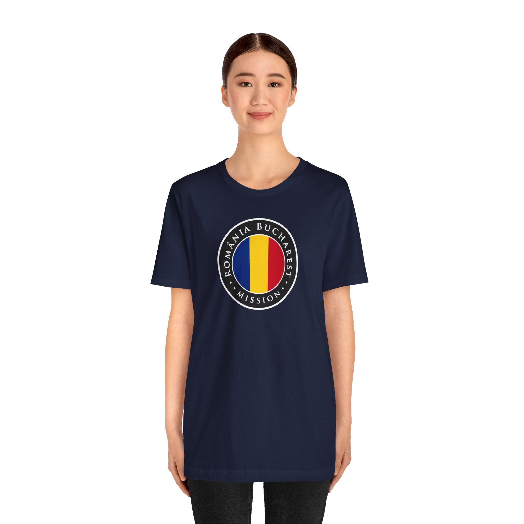 Romania Bucharest Mission Flag Logo (Black Border) T-shirt - Mission Wishlist - LDS Missionary Gift Store