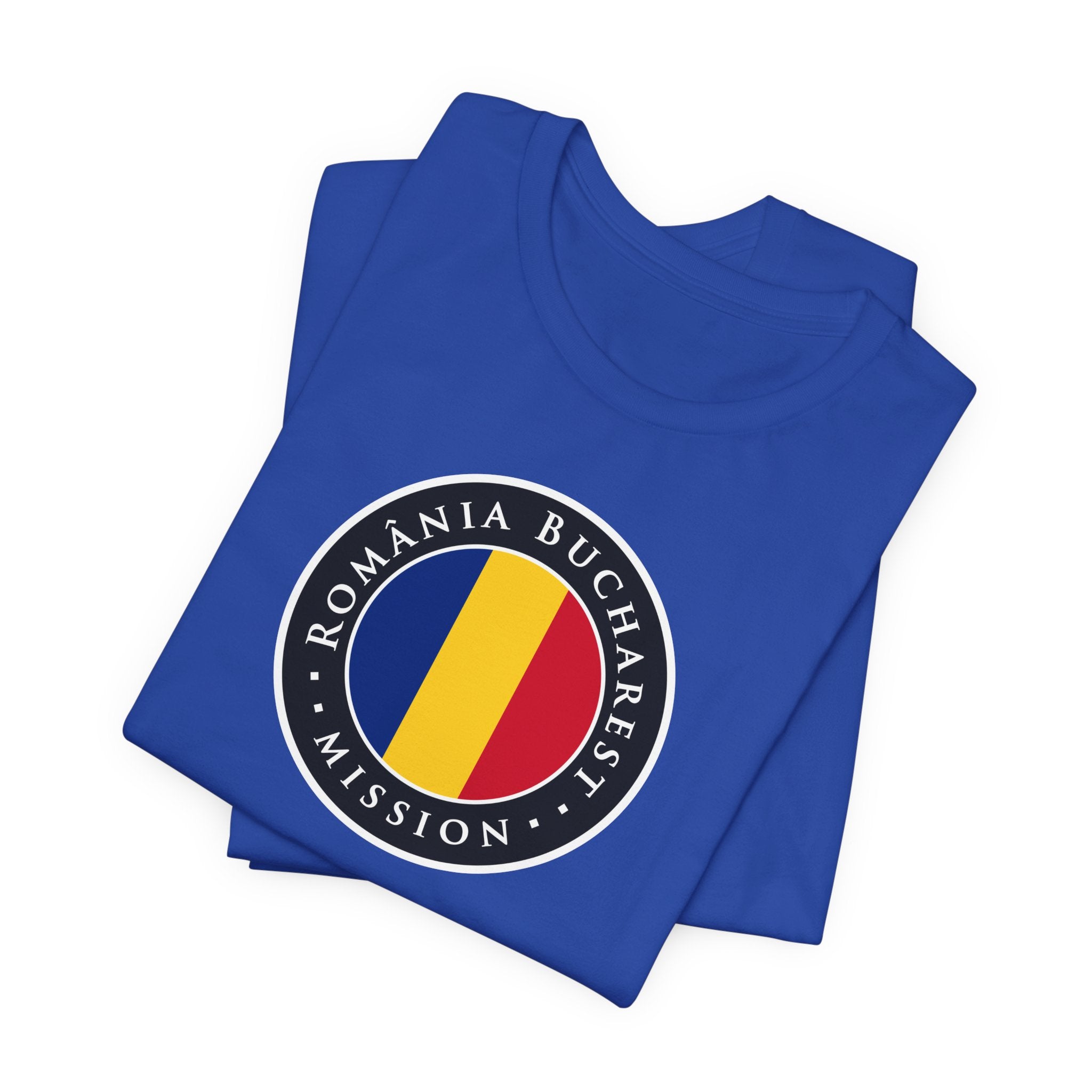 Romania Bucharest Mission Flag Logo (Black Border) T-shirt - Mission Wishlist - LDS Missionary Gift Store