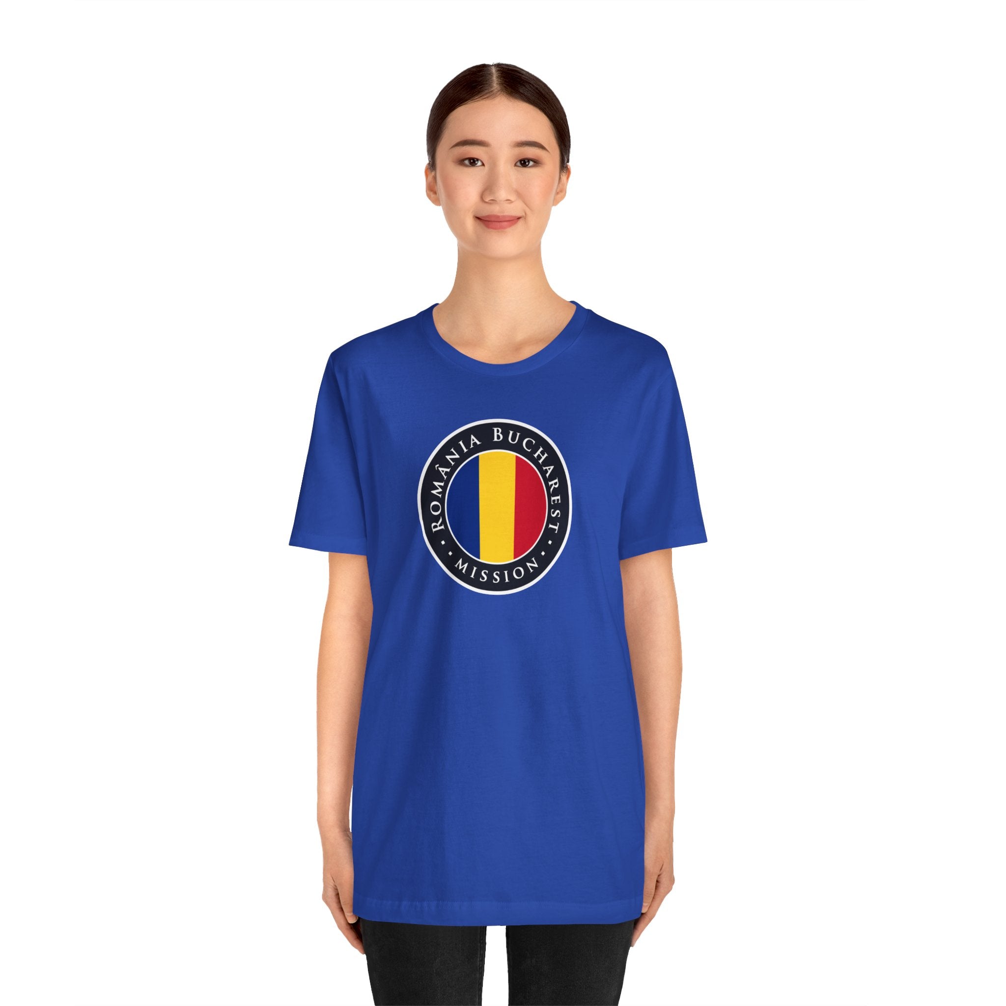 Romania Bucharest Mission Flag Logo (Black Border) T-shirt - Mission Wishlist - LDS Missionary Gift Store