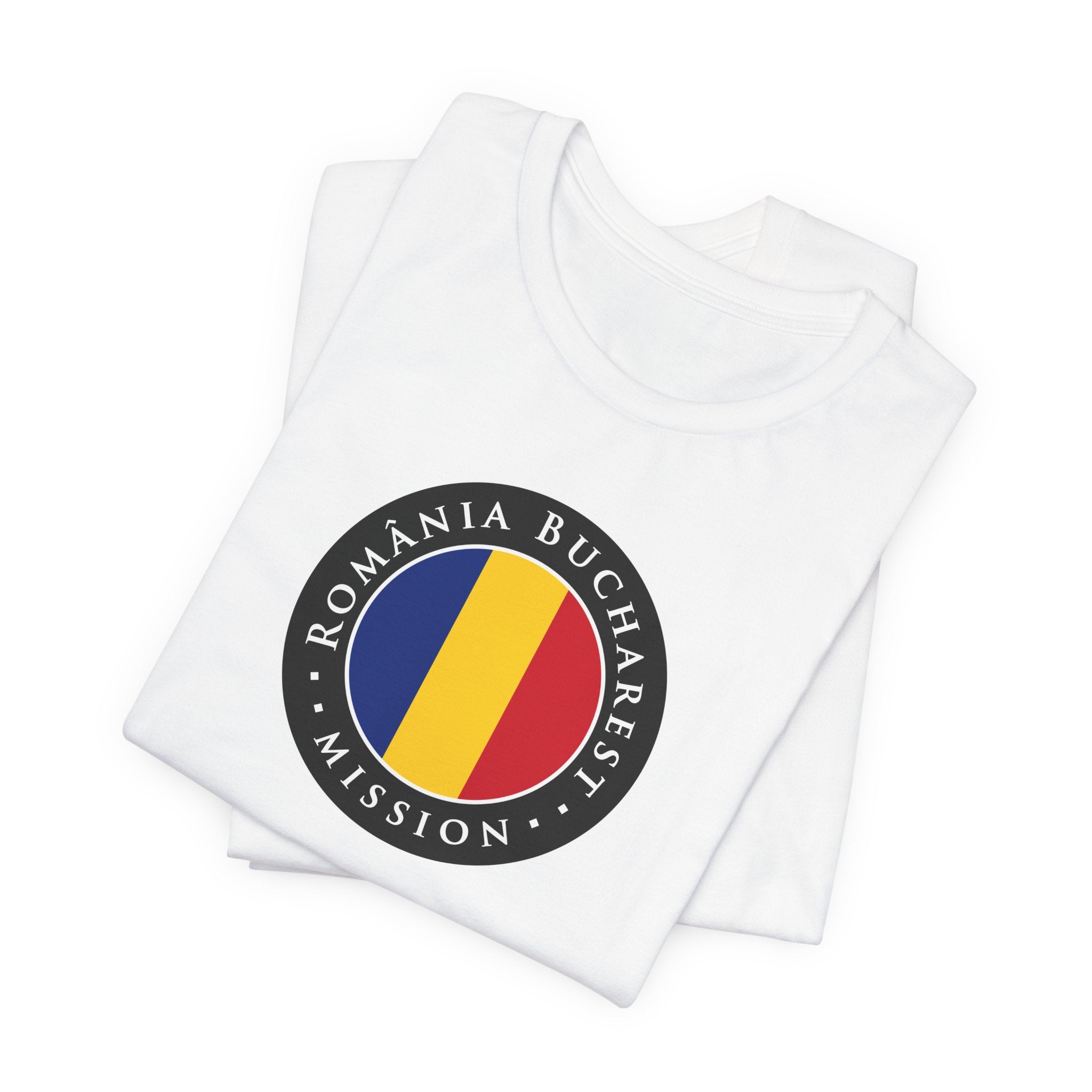 Romania Bucharest Mission Flag Logo (Black Border) T-shirt - Mission Wishlist - LDS Missionary Gift Store